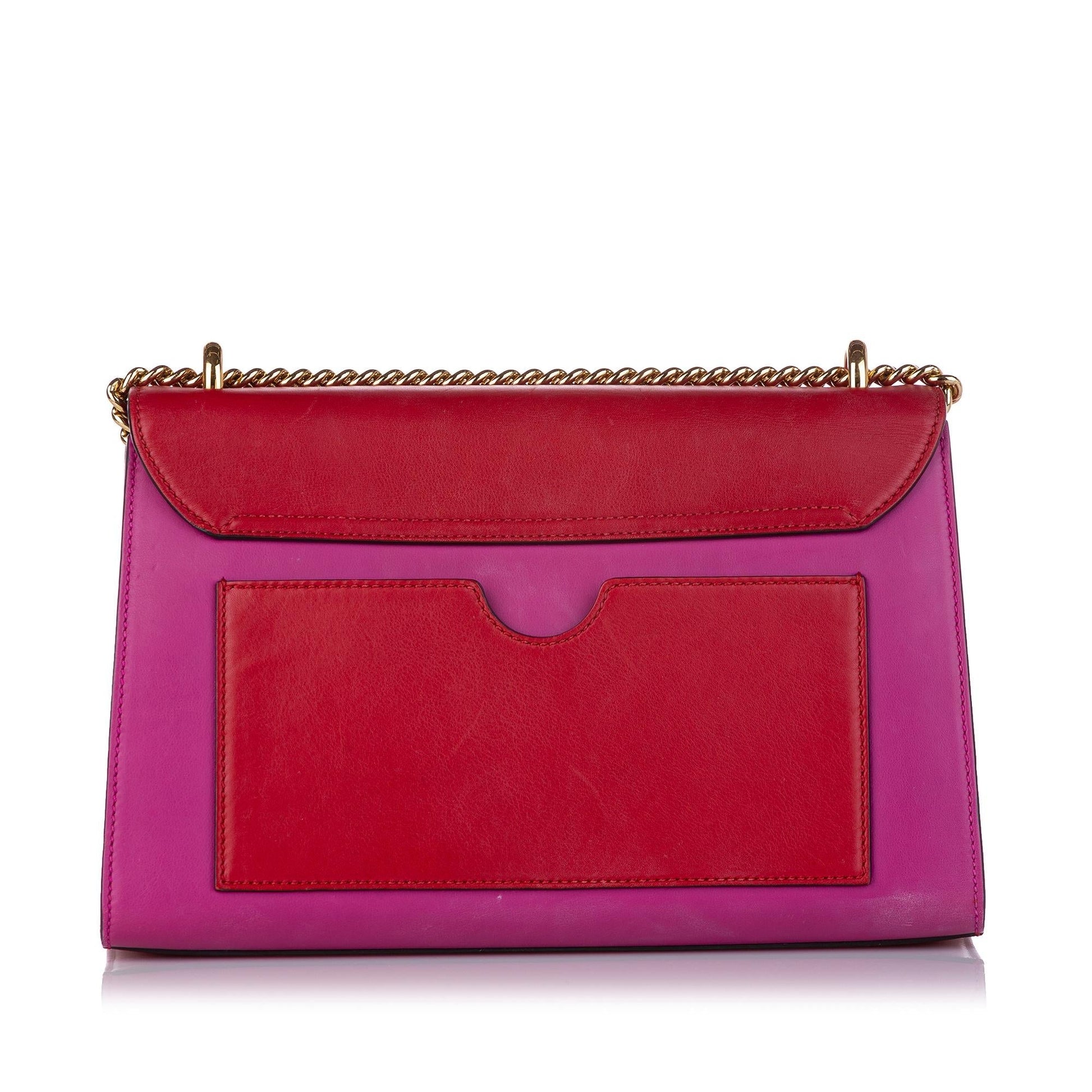 Gucci Padlock SHG-uOqm33 Leather Calf Red Small Crossbody Bag
