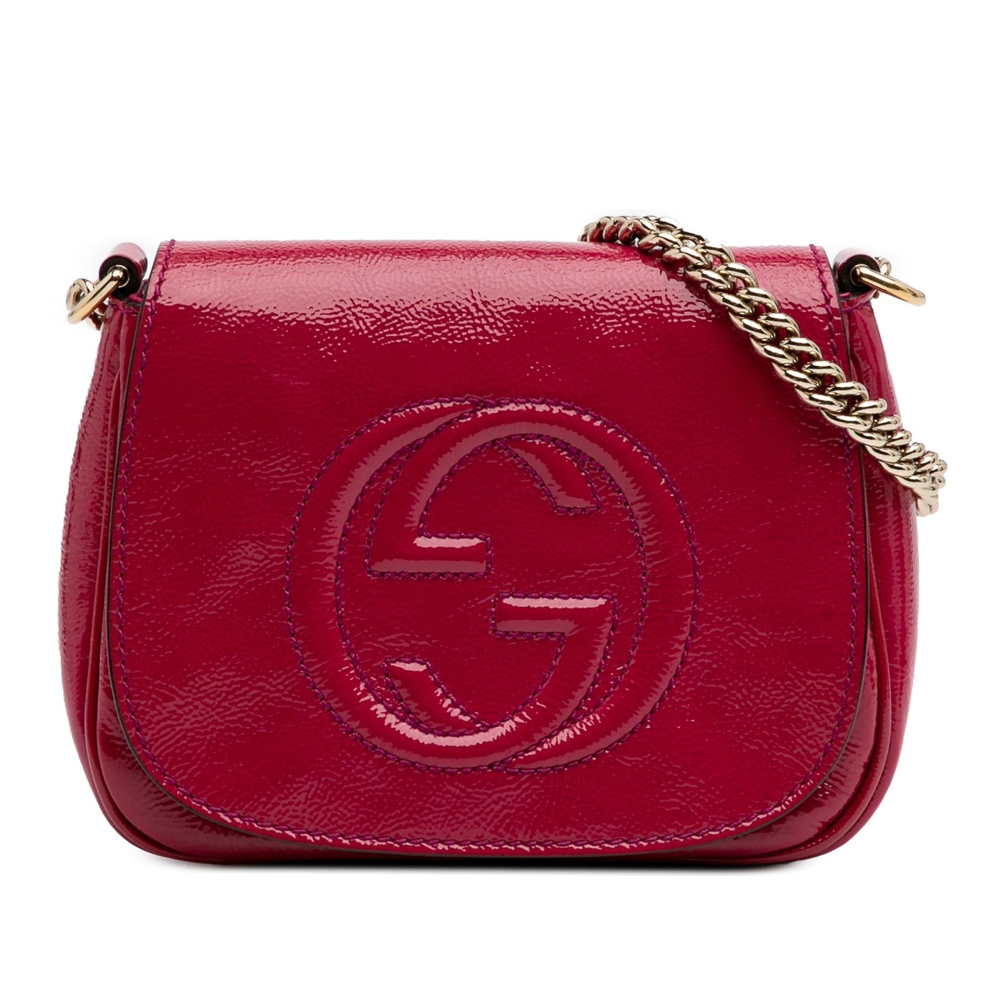 Gucci Soho Chain Flap Leather Patent Red Small Crossbody Bag Crossbody 1