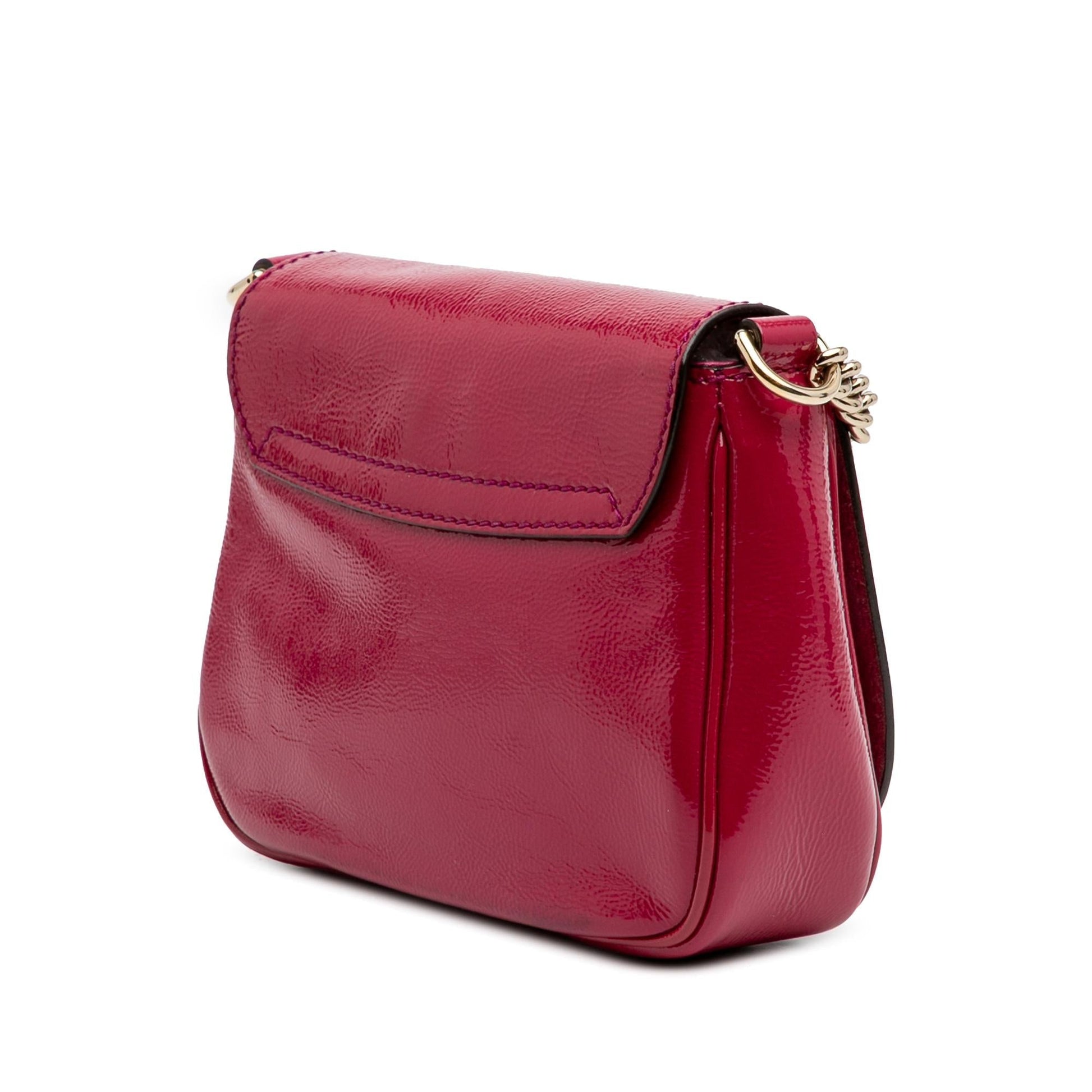 Gucci Soho Chain Flap Leather Patent Red Small Crossbody Bag Crossbody 1