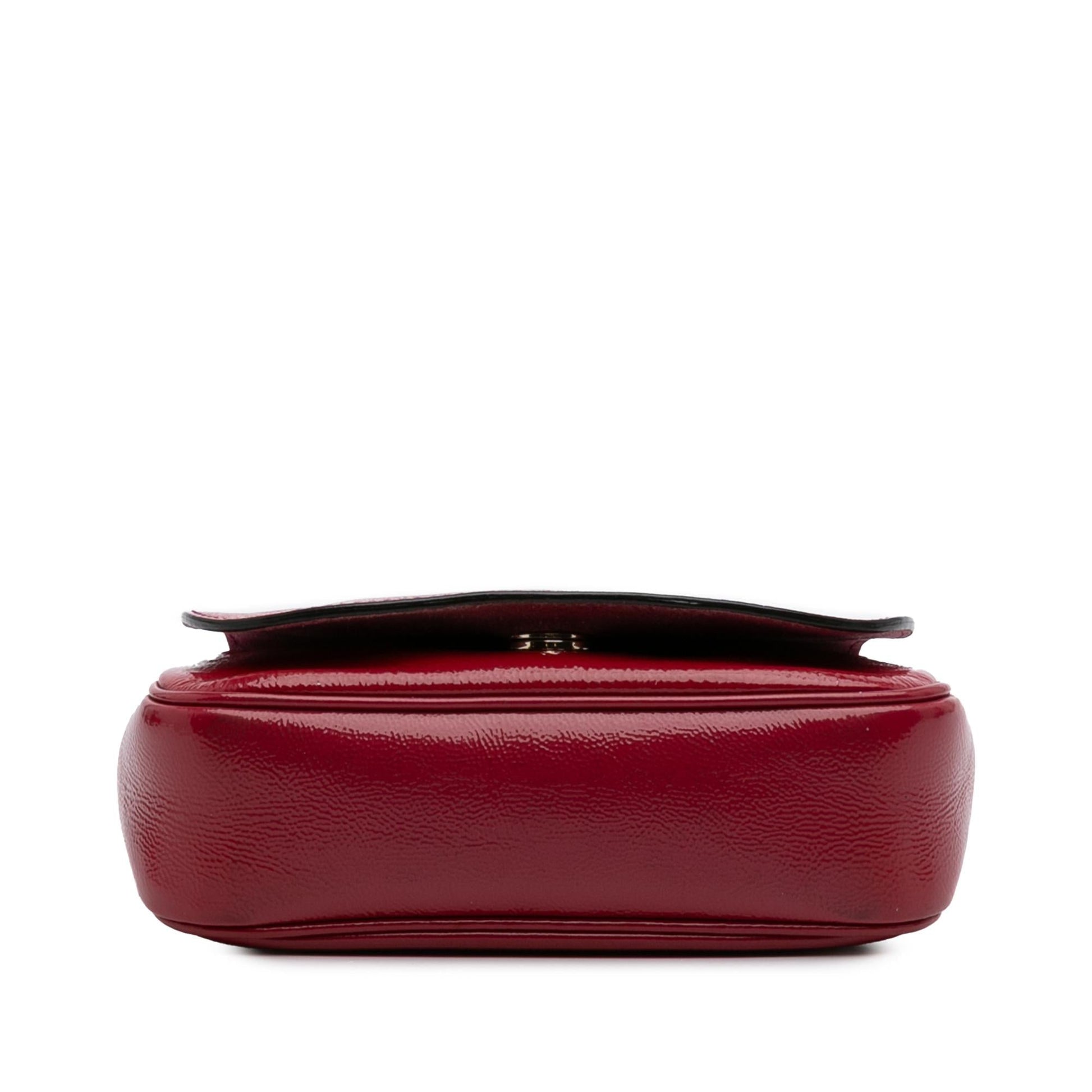 Gucci Soho Chain Flap Leather Patent Red Small Crossbody Bag Crossbody 3