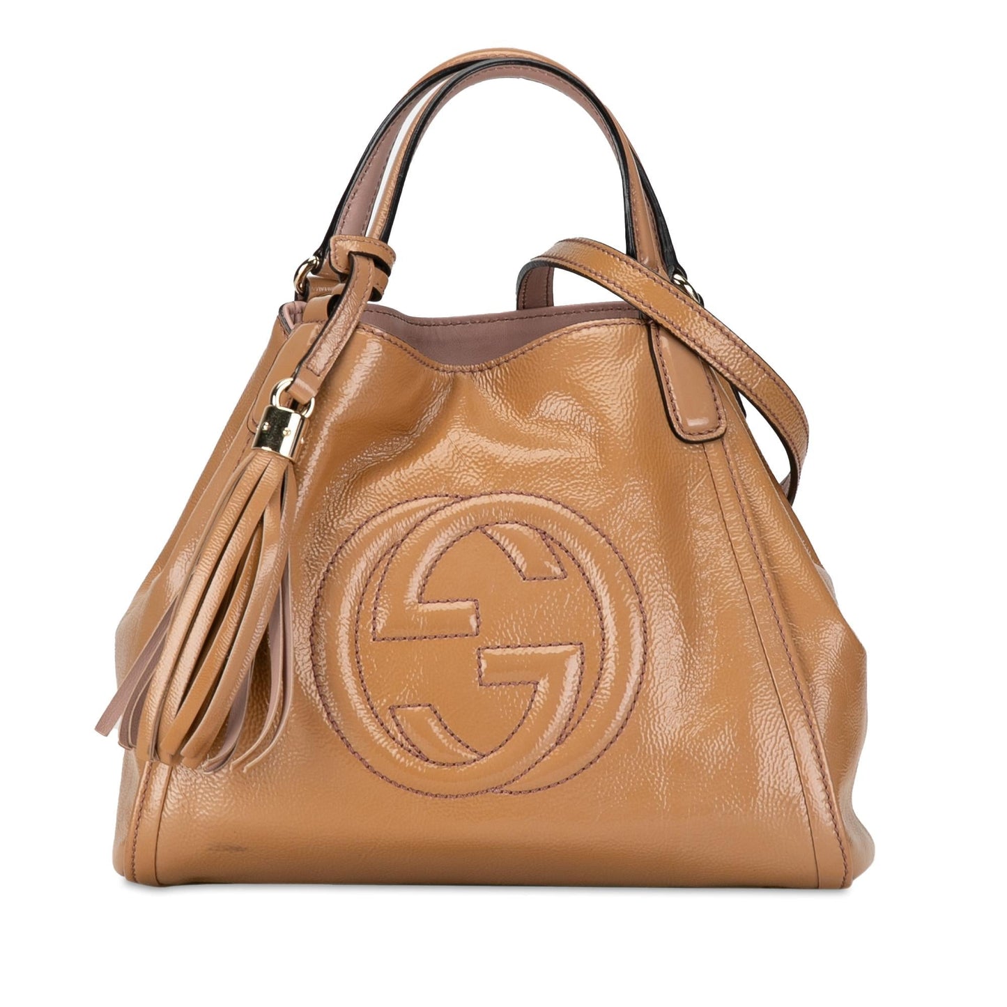 Gucci Soho SHG-XPGdq7 Leather Patent Brown Small Satchel Bag