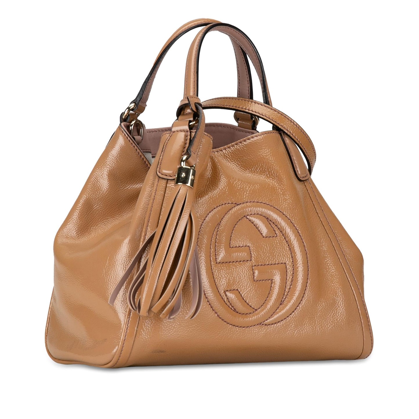 Gucci Soho SHG-XPGdq7 Leather Patent Brown Small Satchel Bag