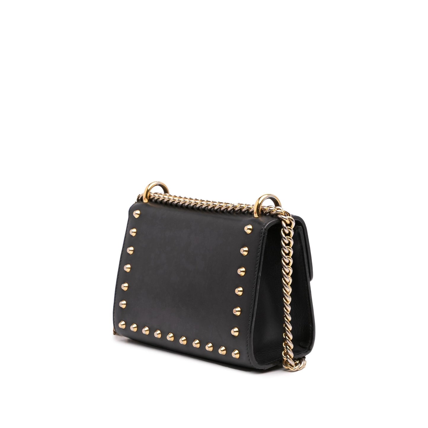 Gucci Pearl Studded Padlock Leather Calf Black Small Crossbody Bag