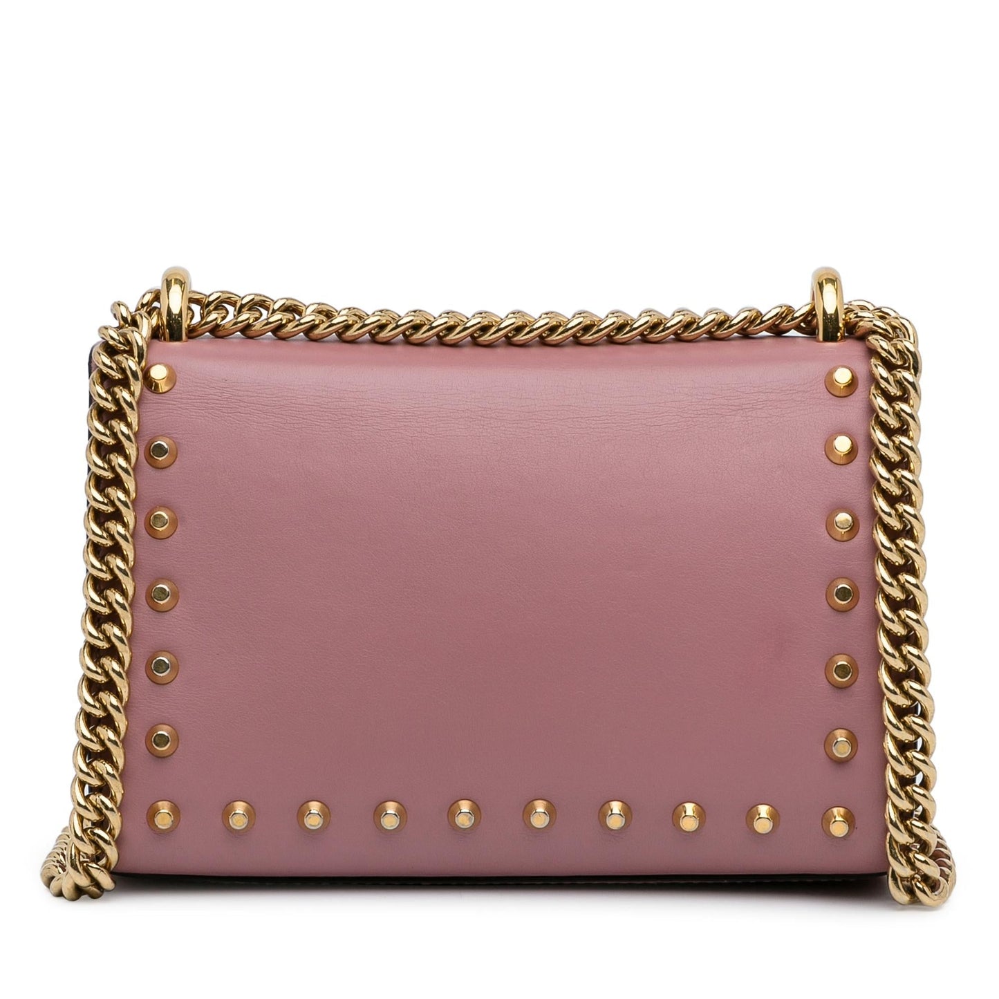 Gucci Pearl Studded Padlock SHG-9EXoma Calf Pink Small Crossbody Bag