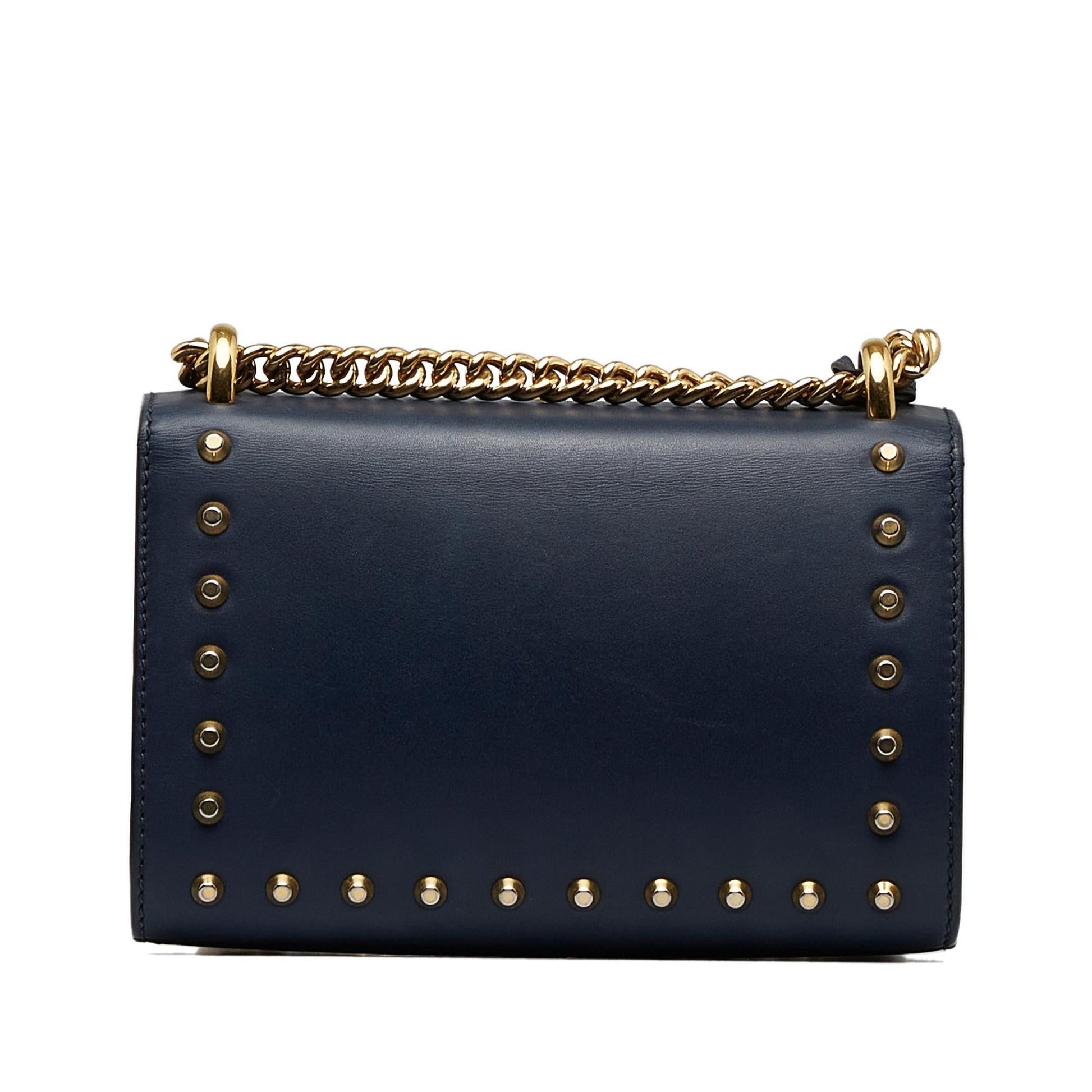 Gucci Pearl Studded Padlock SHG-ZuRWNW Calf Blue Small Crossbody Bag