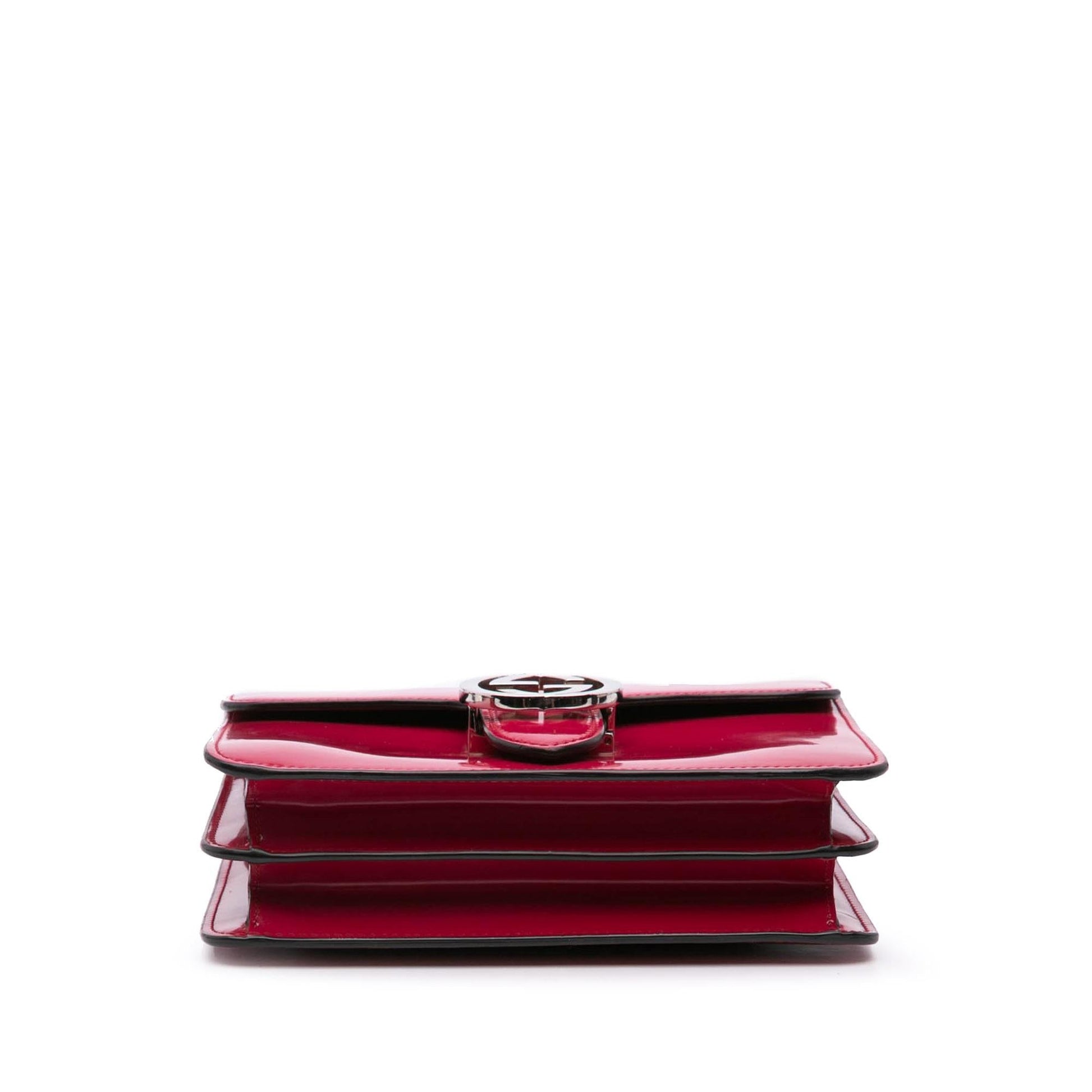 Gucci Polished Interlocking G Dollar Calf Calfskin Red Small Crossbody Bag
