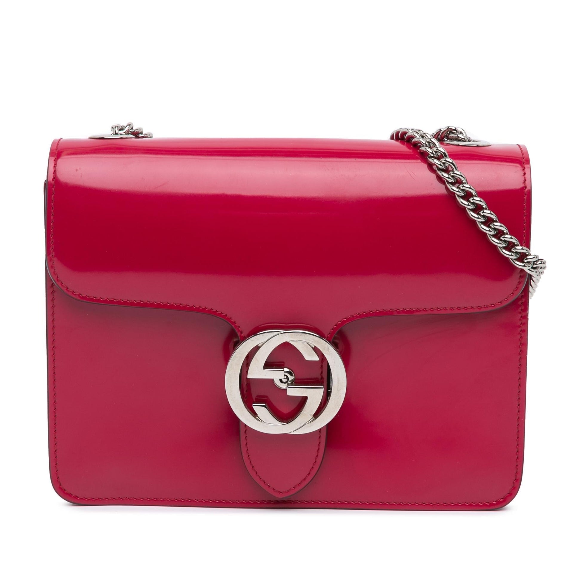 Gucci Polished Interlocking G Dollar Calf Calfskin Red Small Crossbody Bag Crossbody 2