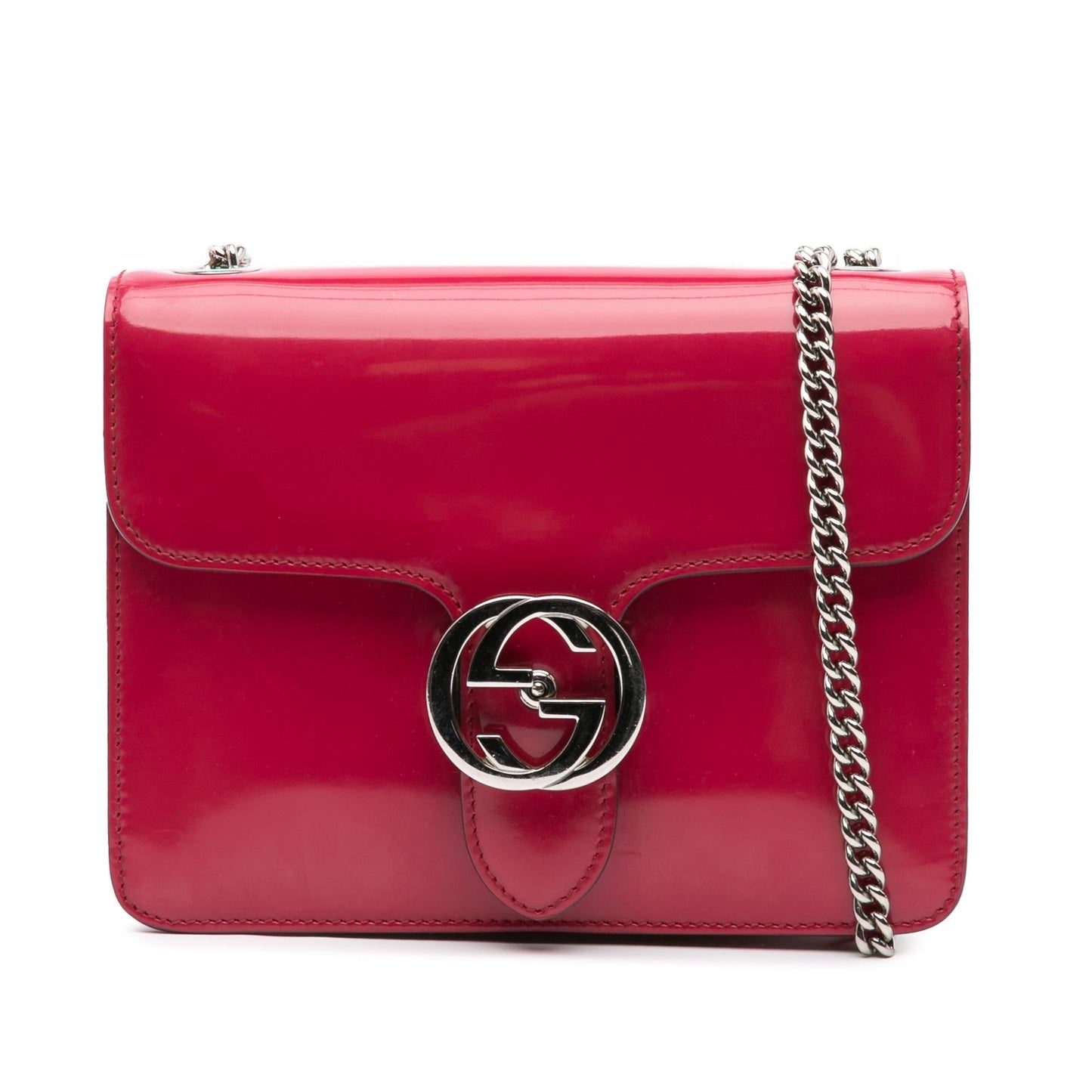 Gucci Polished Interlocking G Dollar Calf Calfskin Red Small Crossbody Bag Crossbody 3