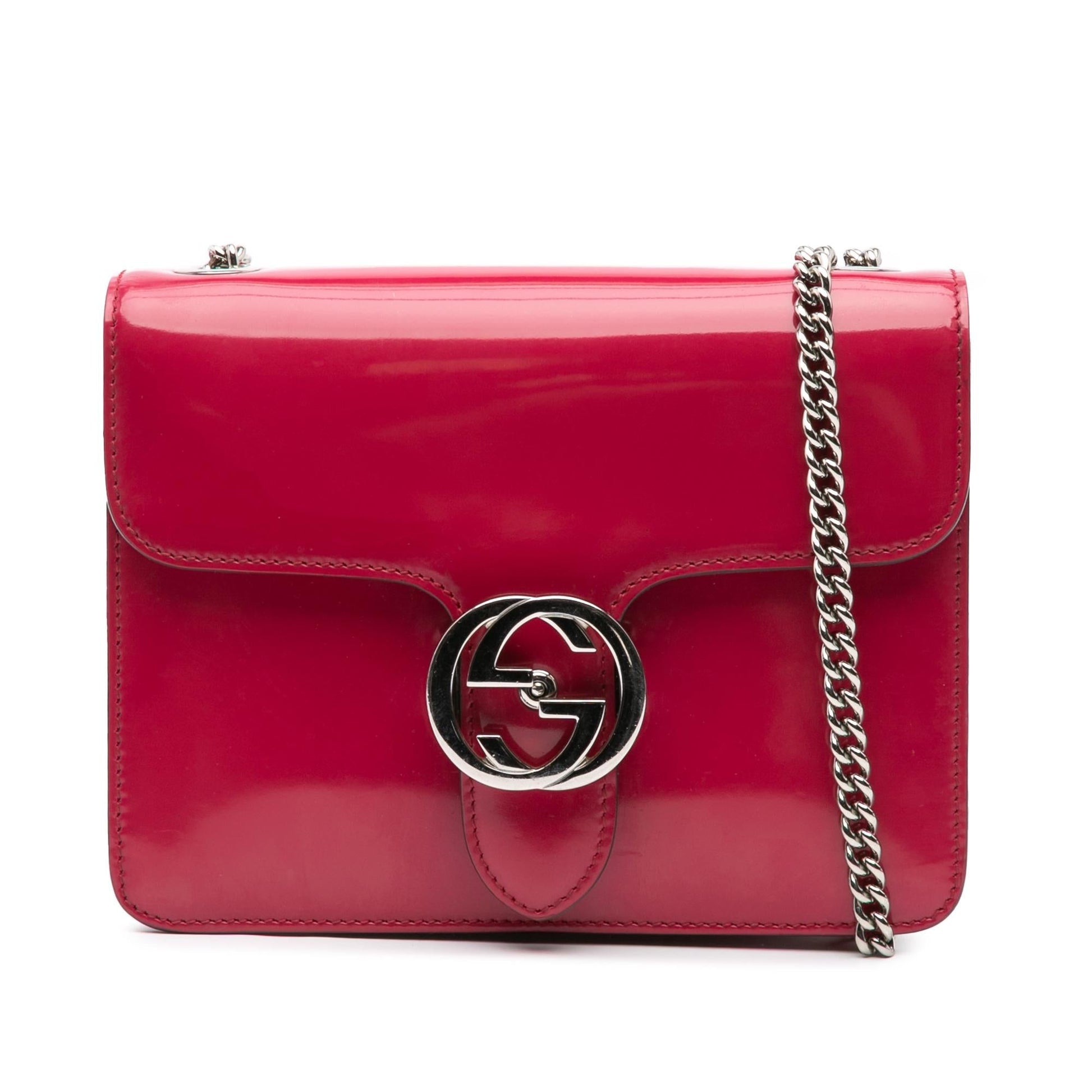Gucci Polished Interlocking G Dollar Calf Calfskin Red Small Crossbody Bag Crossbody 3