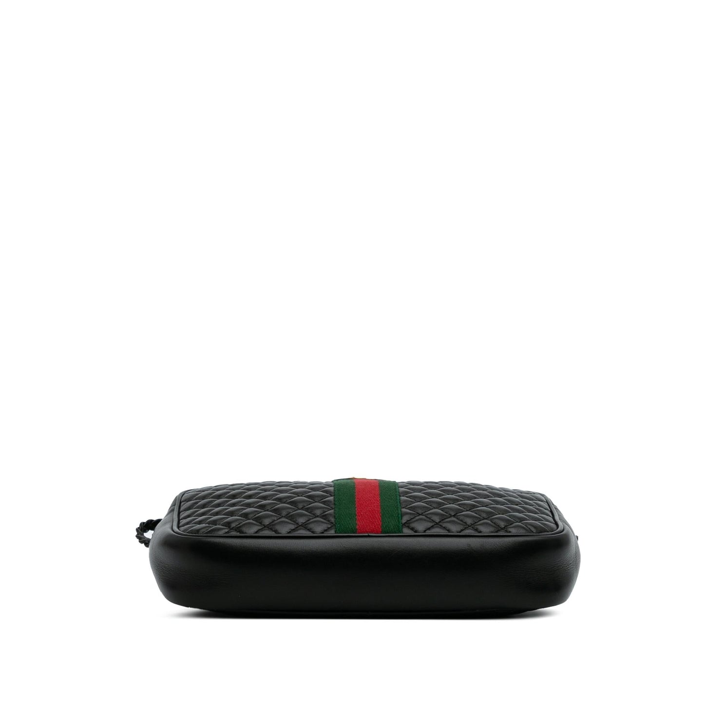 Gucci Web Trapuntata Quilted Leather Calf Black Crossbody Bag Crossbody 2