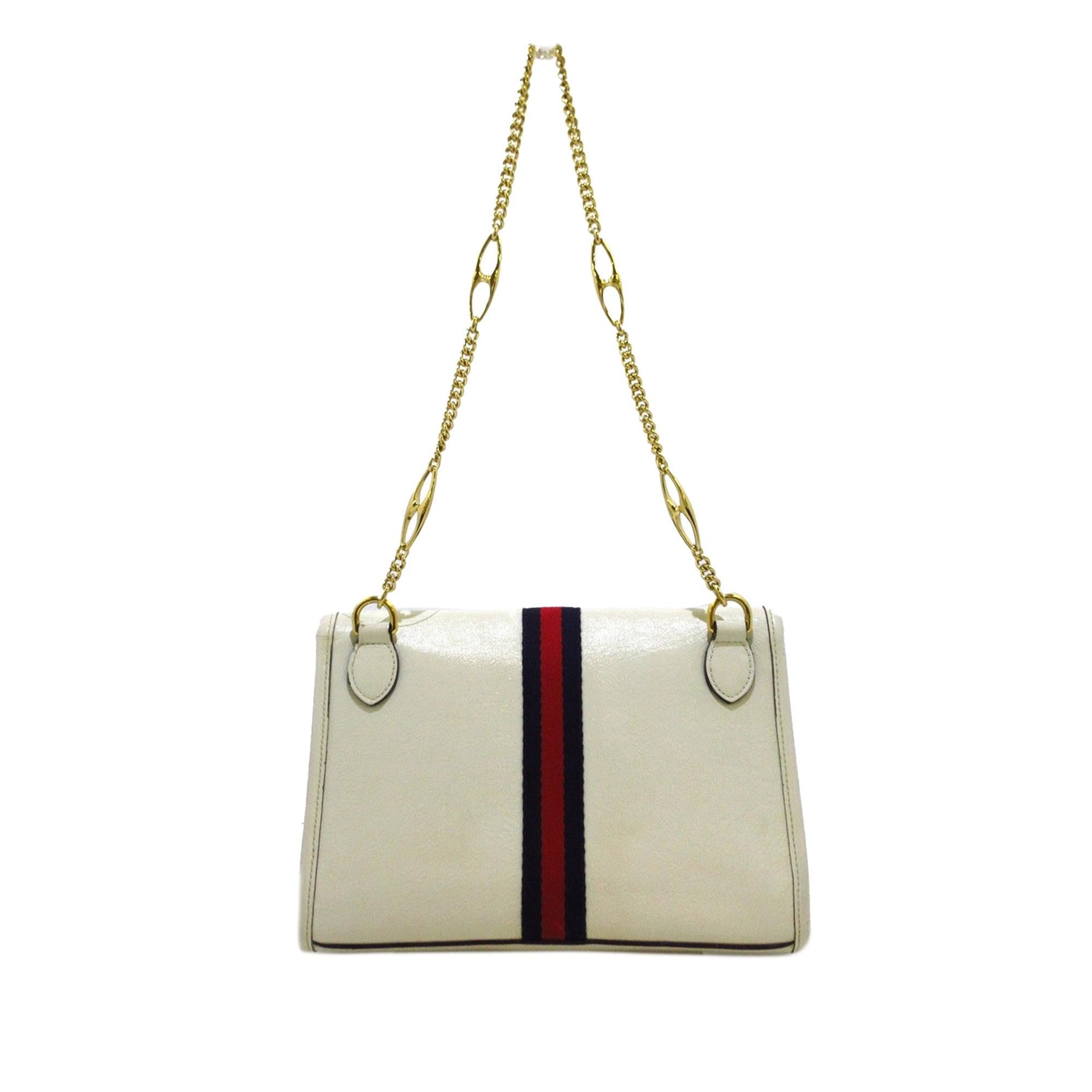 Gucci Rajah Web SHG-9eTmkE Calf White Small Chain Satchel Bag