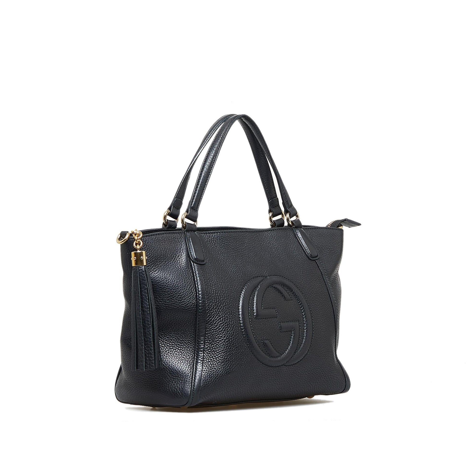 Gucci Soho Cellarius SHG-hzdfeK Calf Black Small Tote Bag