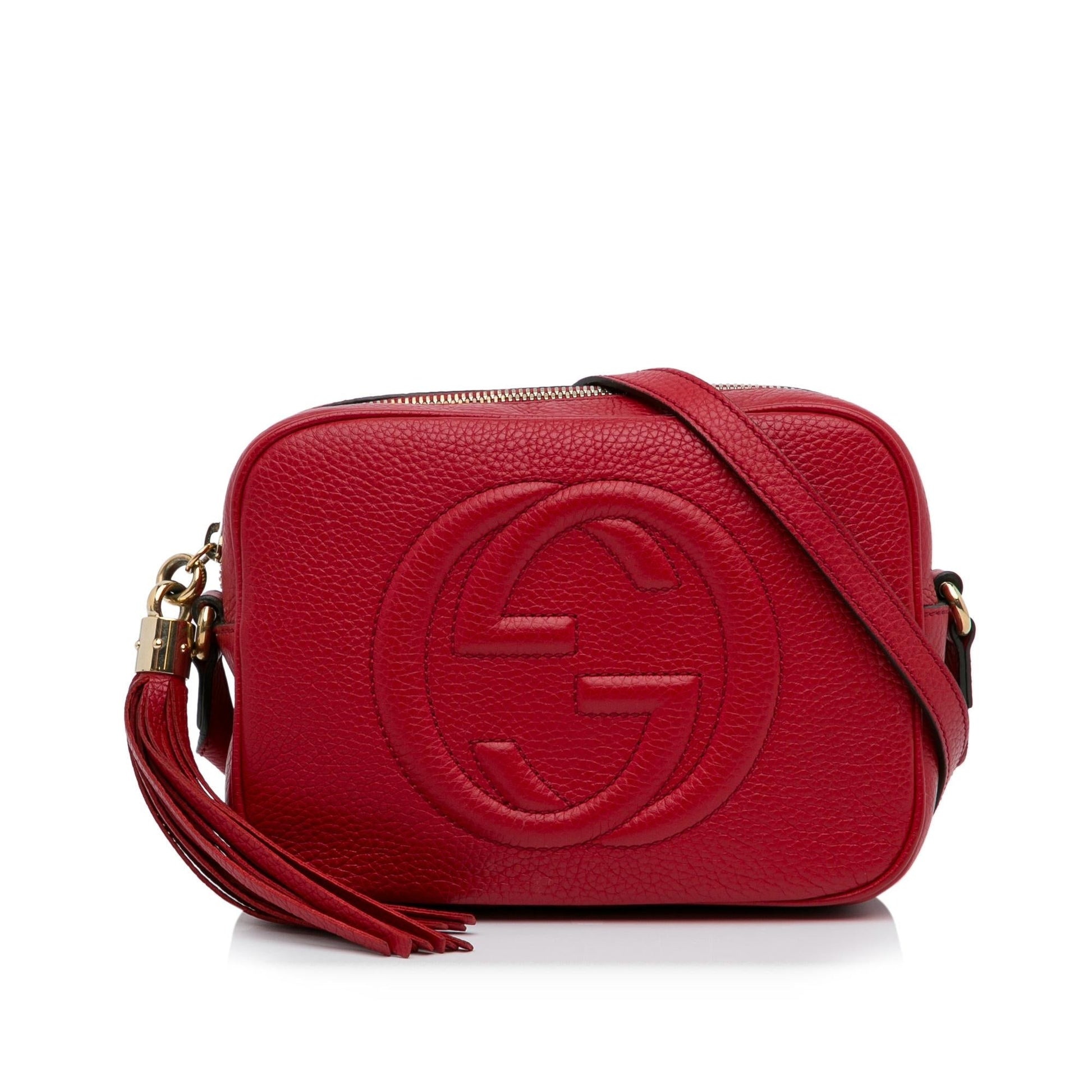 Gucci Soho Disco SHG-o3hEnJ Calf Red Small Crossbody Bag