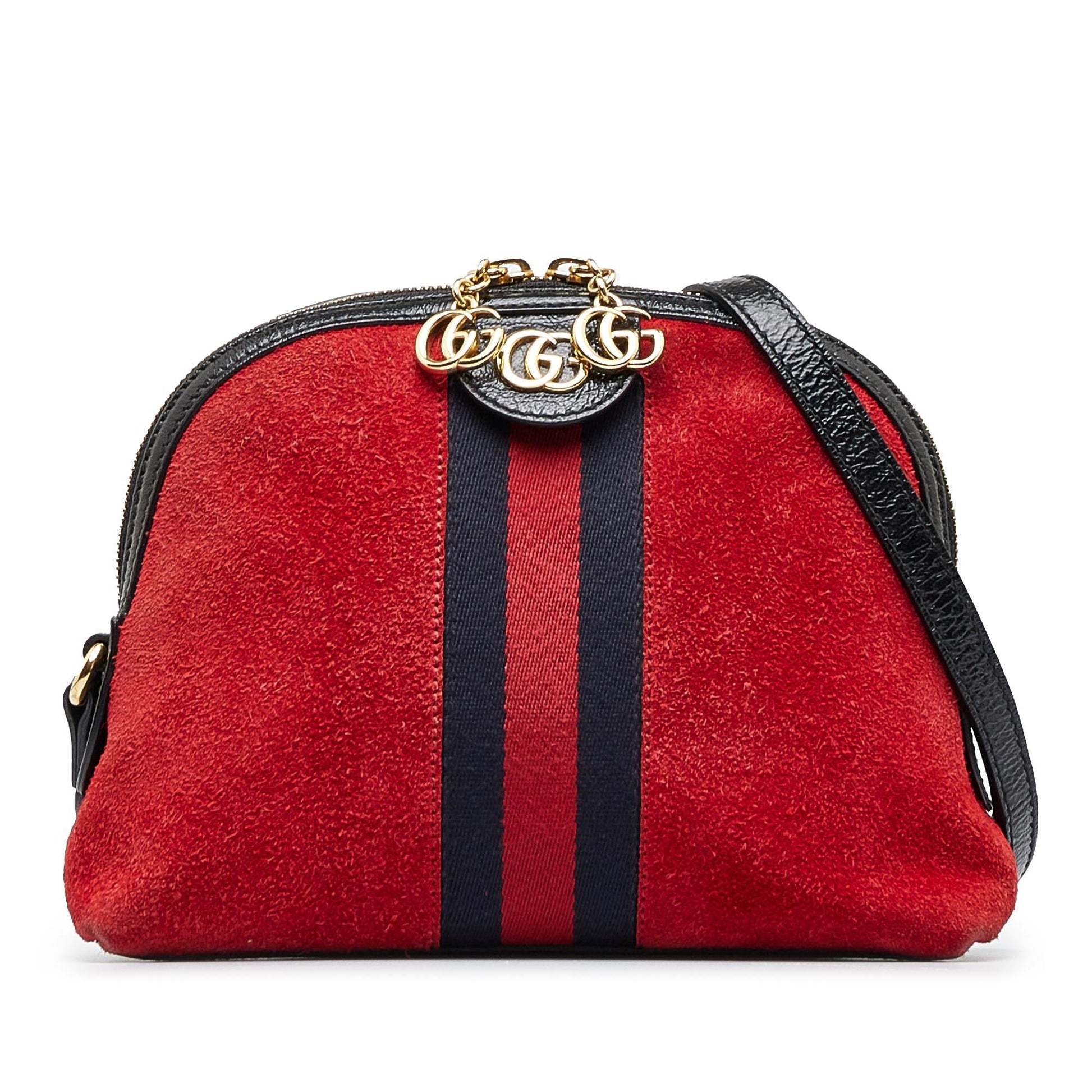 Gucci Ophidia Suede Calf Red Small Crossbody Bag