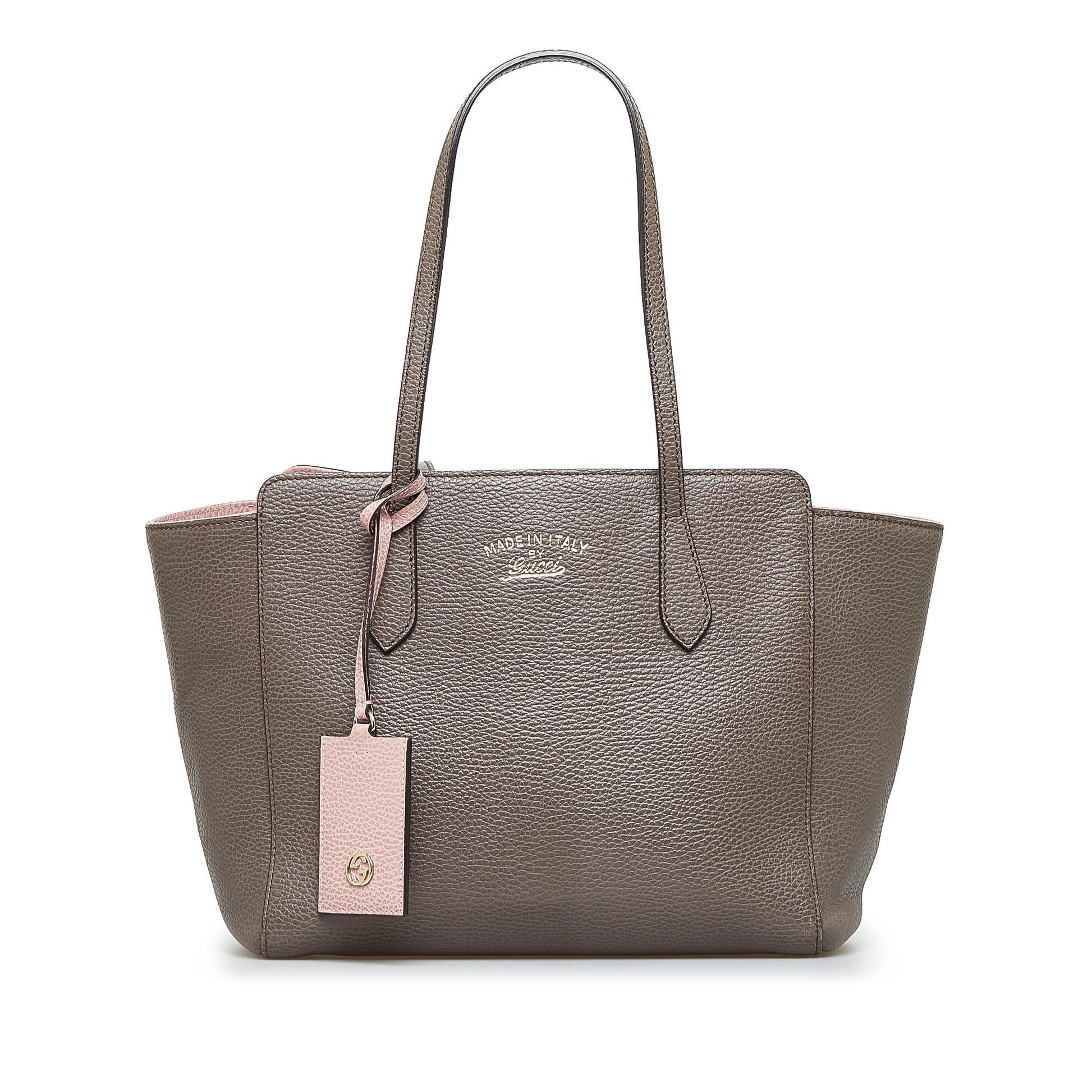 Gucci Swing SHG-yyh8Xq Calf Grey Small Tote Bag