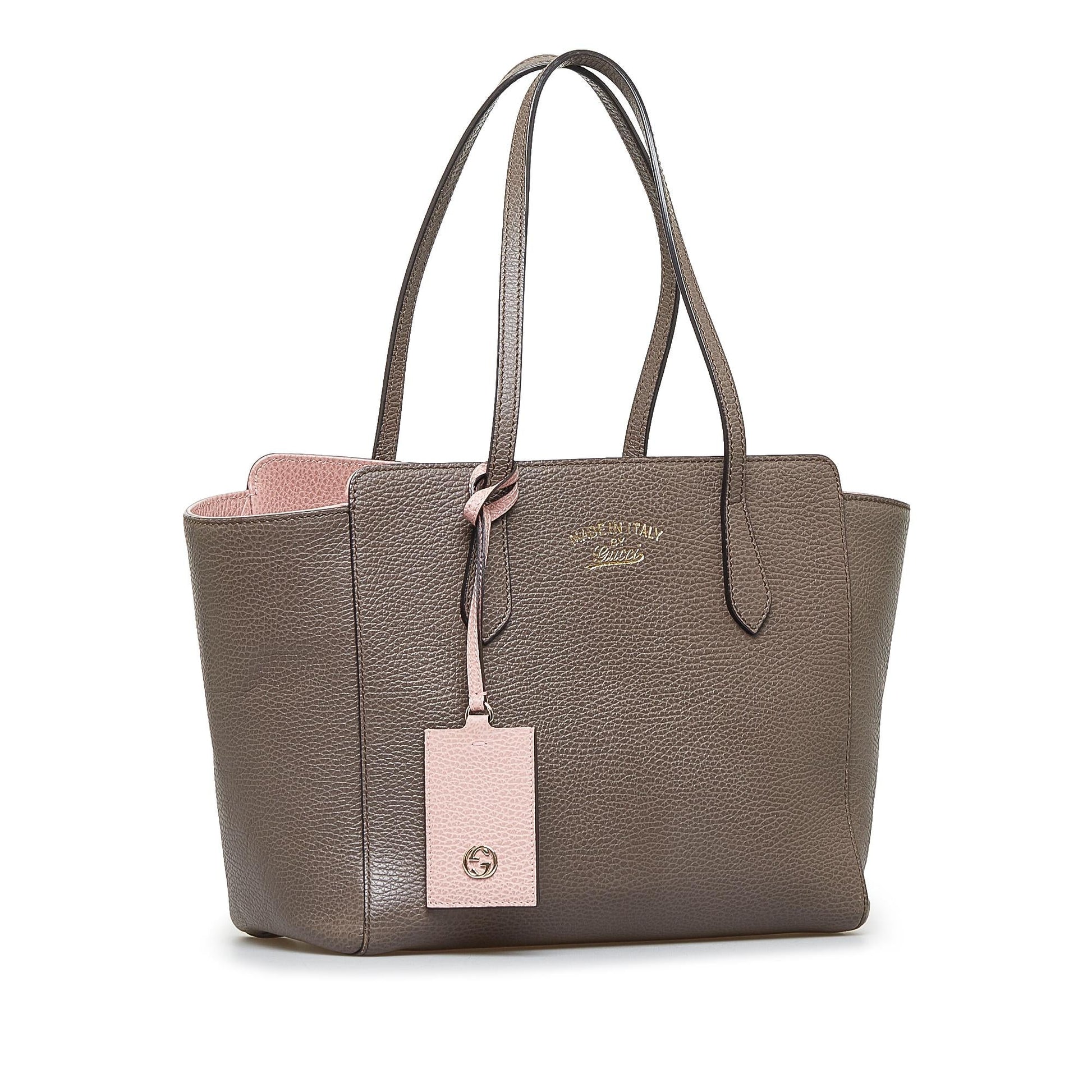 Gucci Swing SHG-yyh8Xq Calf Grey Small Tote Bag