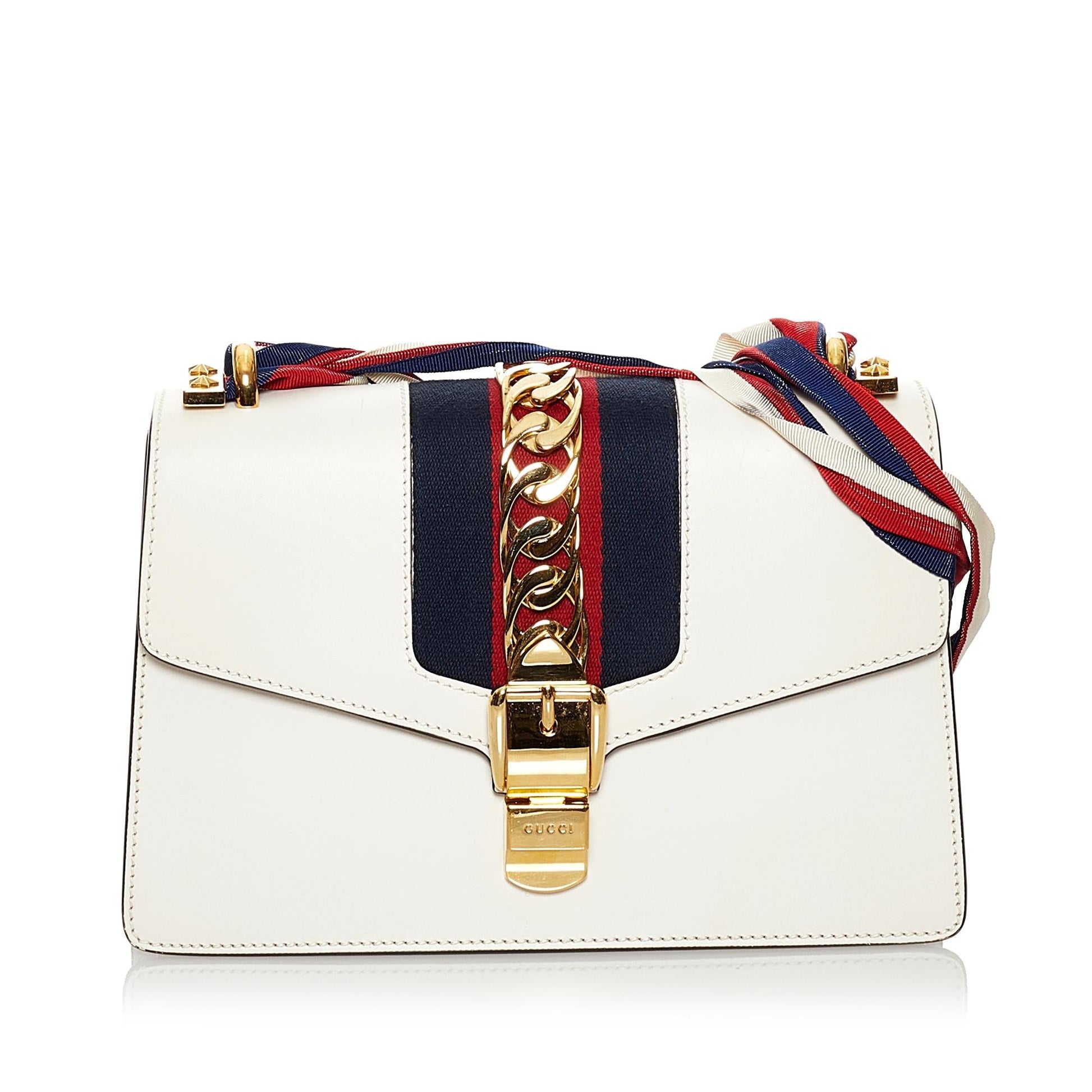 Gucci Sylvie SHG Leather Calf White Small Shoulder Bag Bag Shg