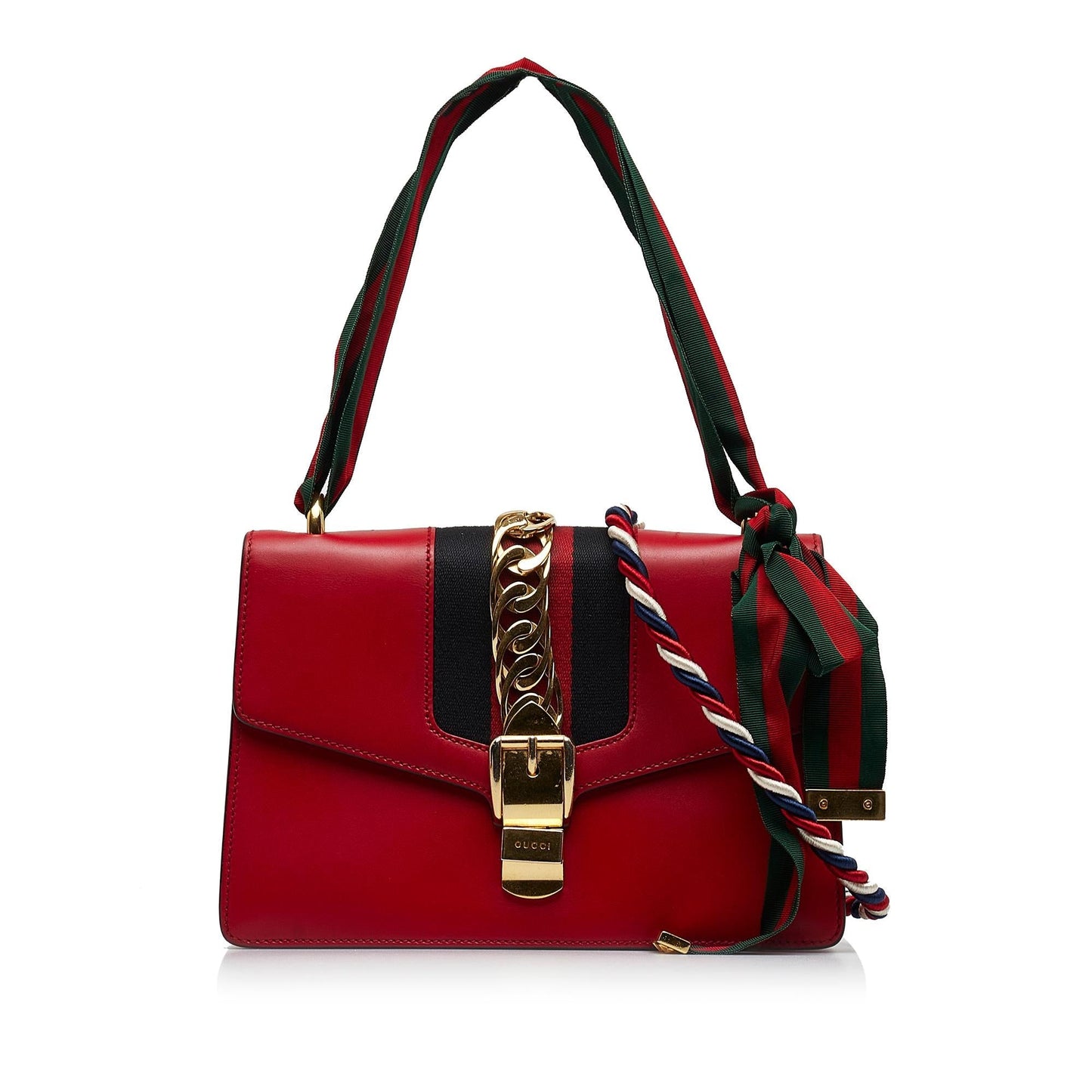 Gucci Sylvie SHG-zrrnw9 Calf Red Small Satchel Bag