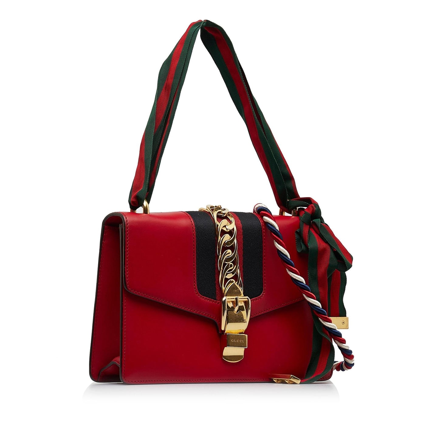Gucci Sylvie SHG-zrrnw9 Calf Red Small Satchel Bag
