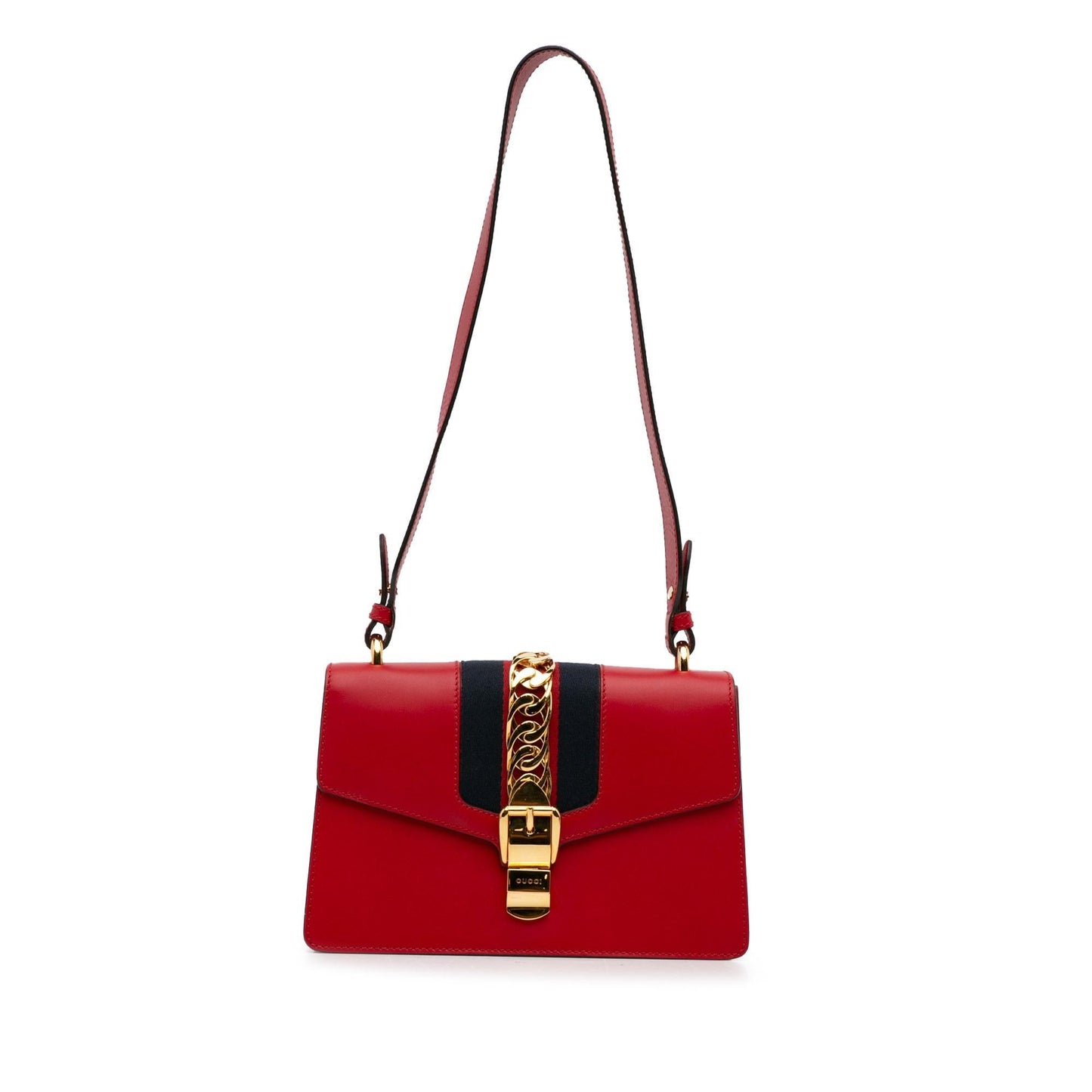 Gucci Sylvie SHG-JmBymk Calf Red Small Satchel Bag