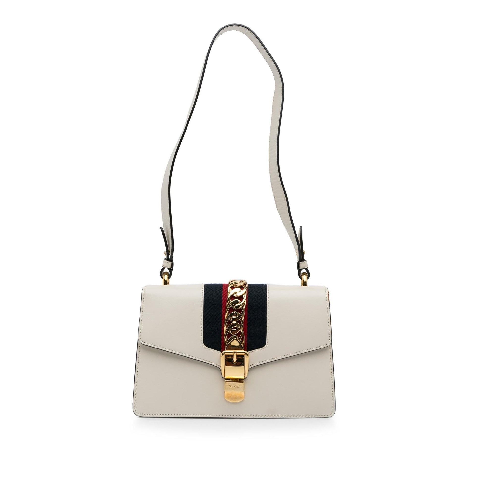 Gucci Sylvie SHG-PKvTHd Calf White Small Shoulder Bag