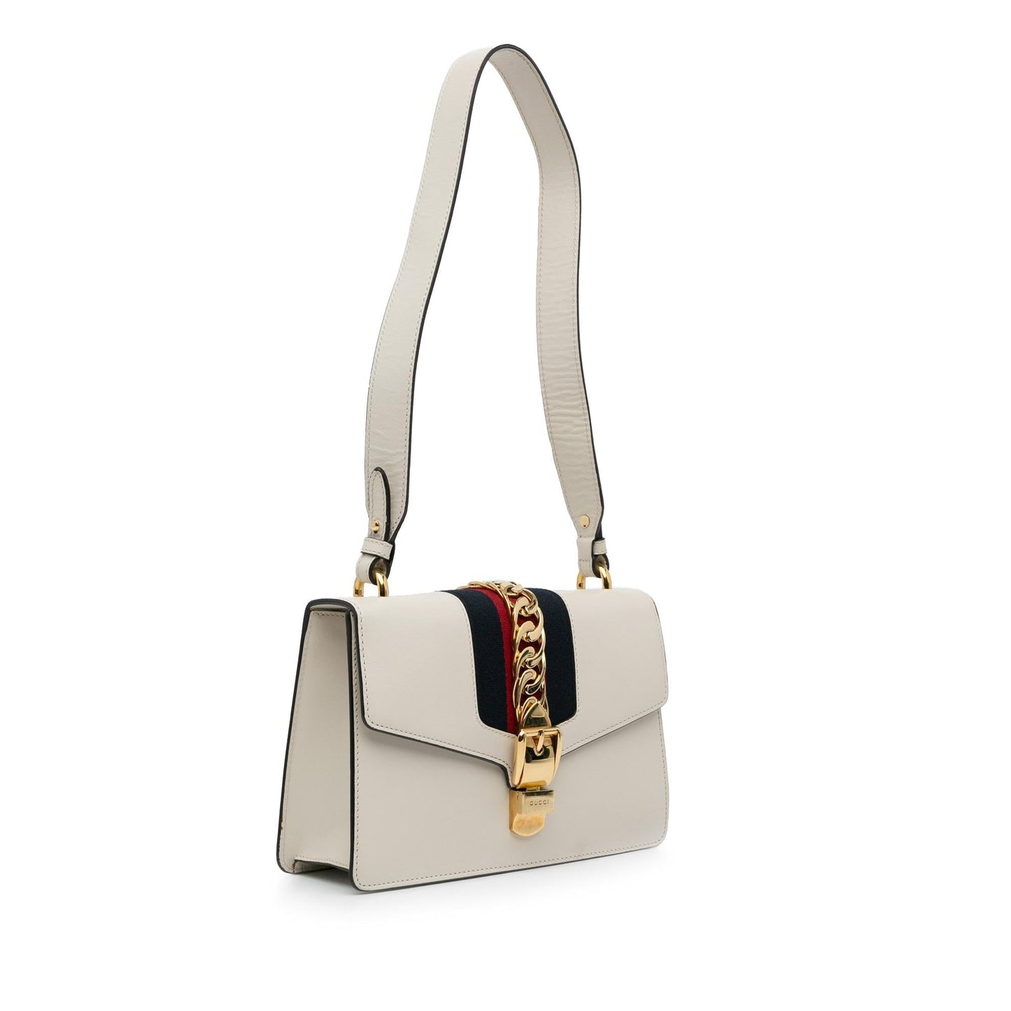 Gucci Sylvie SHG-PKvTHd Calf White Small Shoulder Bag