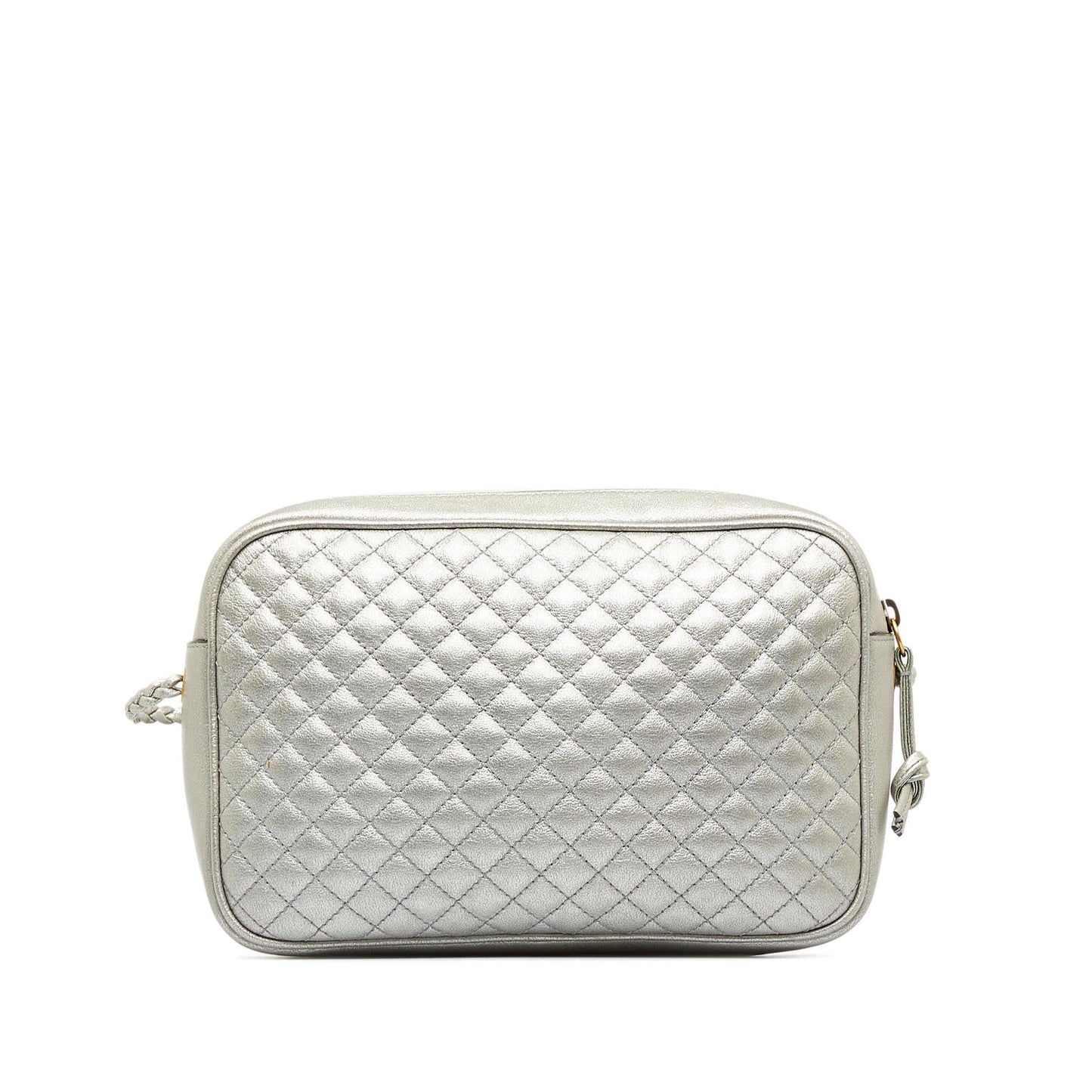 Gucci Trapuntata Camera SHG-jyHePn Quilted Calf Silver Small Crossbody Bag