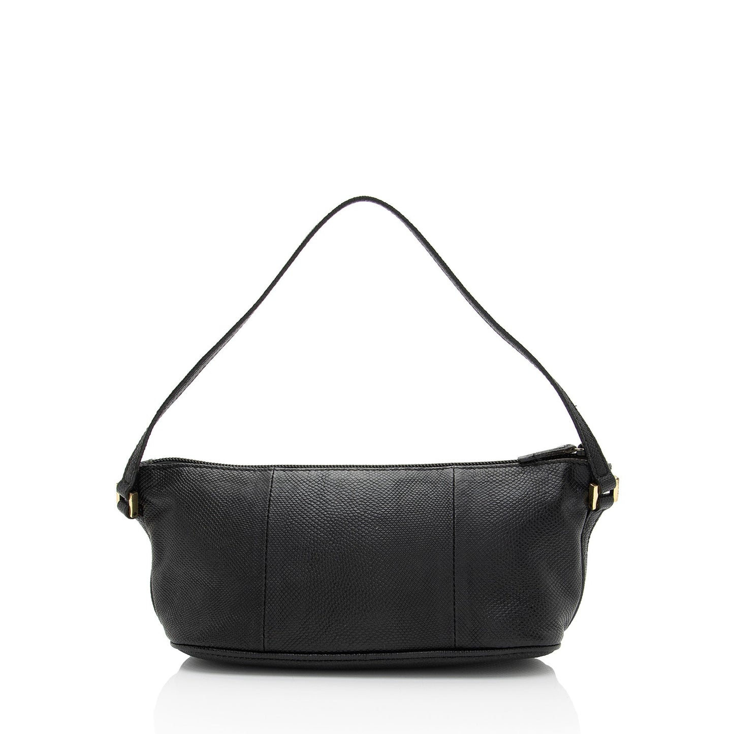 Gucci Snakeskin Embossed Classic Pochette Leather Black Handbag