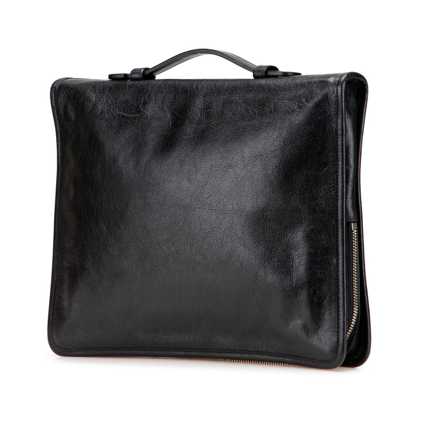 Gucci Soft Interlocking G Portfolio Business Leather Calf Black Tote Bag