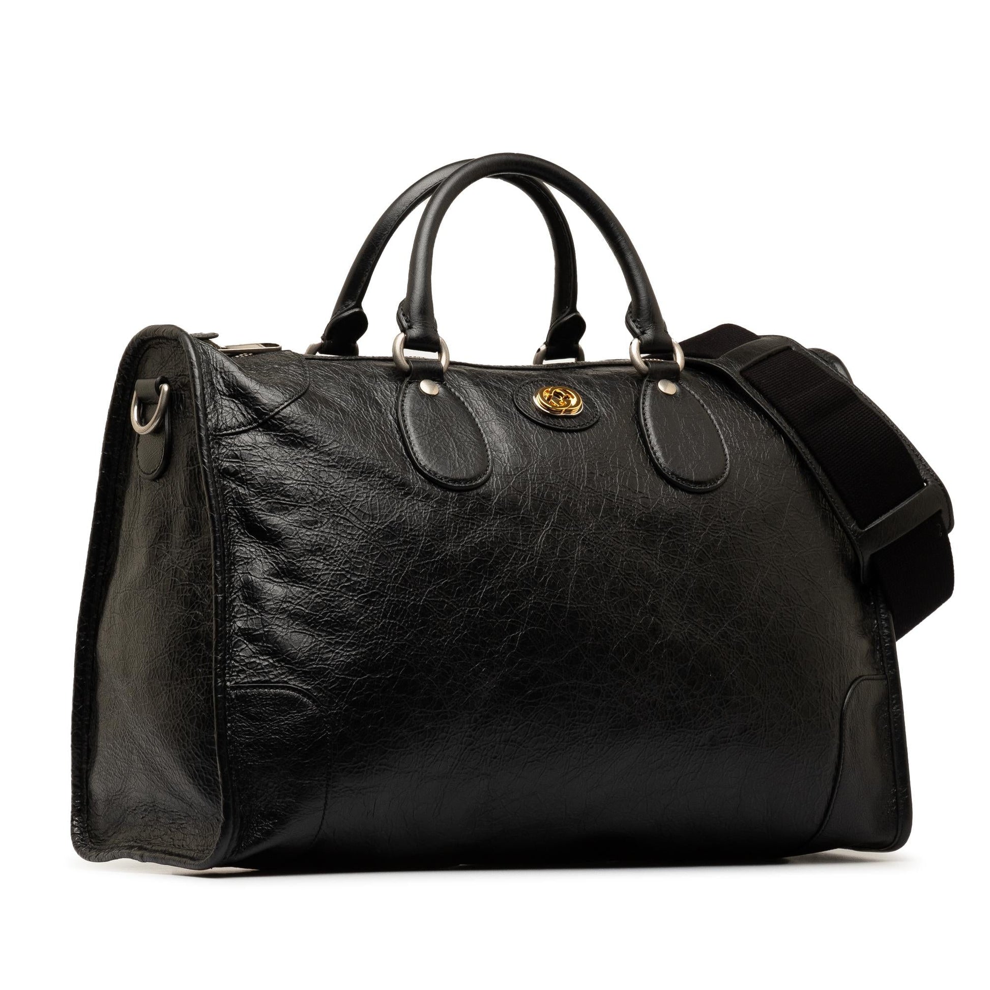 Gucci Soft Morpheus Duffle SHG-nPa0C4 Leather Calf Black Travel Bag