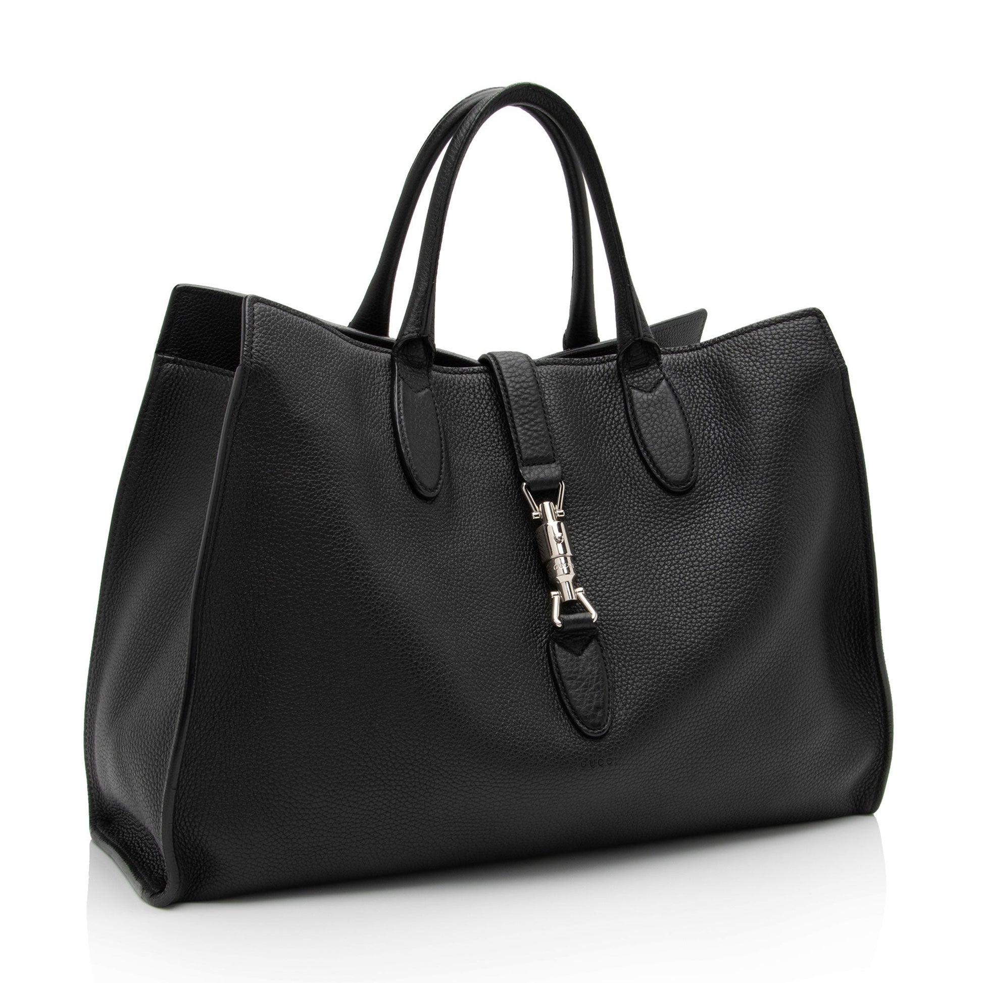 Gucci Soft Pebbled Jackie - FINAL Leather Black Medium Tote Bag
