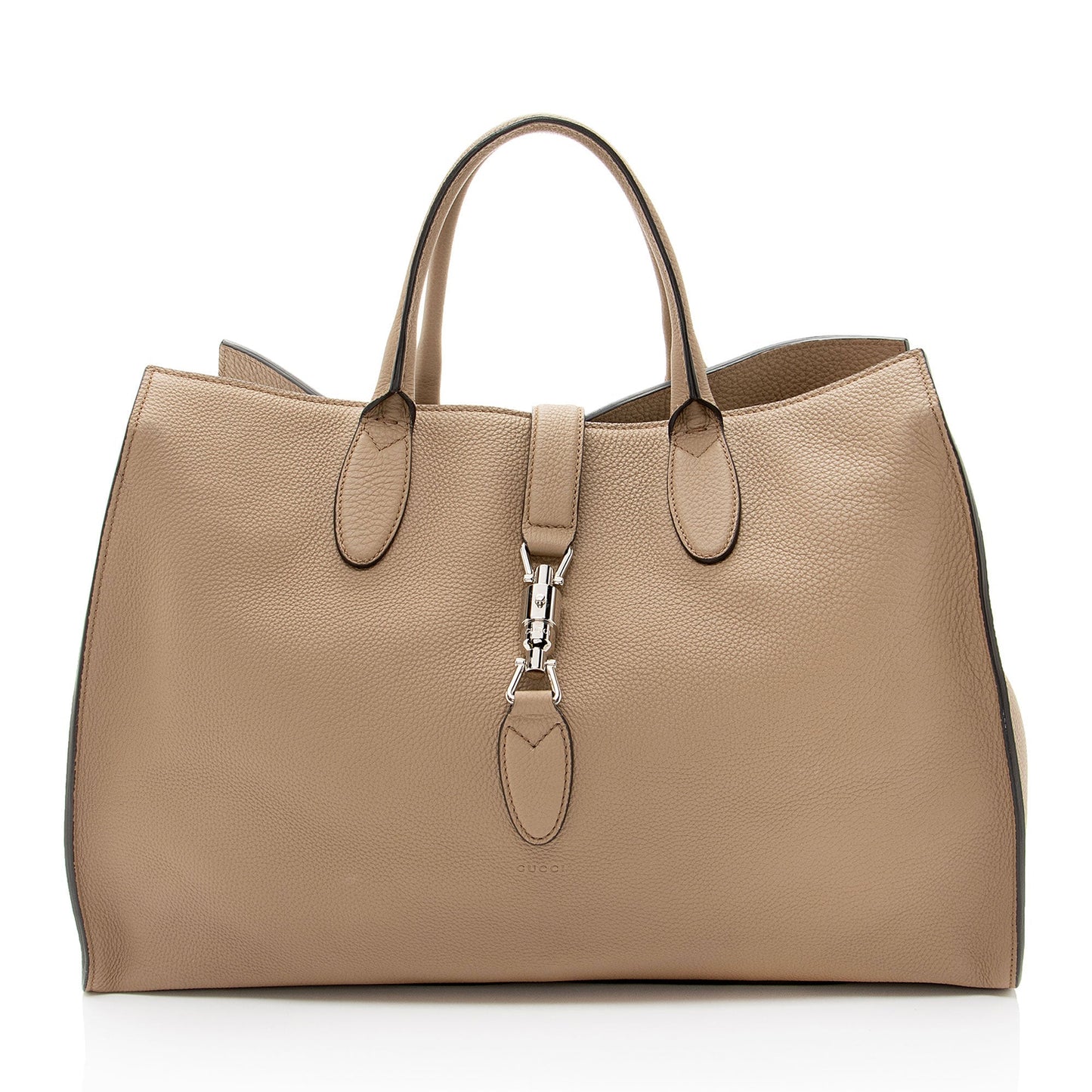 Gucci Soft Pebbled Jackie Leather Beige Medium Tote Bag