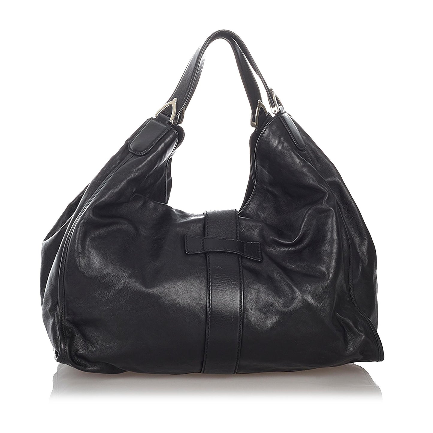 Gucci Soft Stirrup SHG-Dw2BmF Leather Calf Black Tote Bag