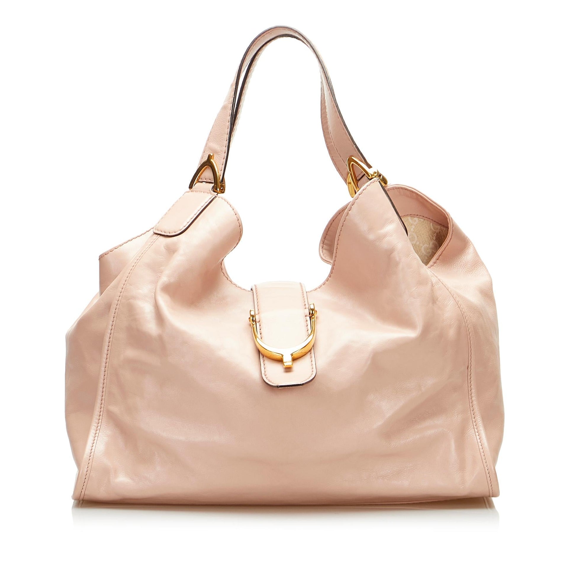 Gucci Soft Stirrup Nubuck SHG-2v2JOg Leather Pink Tote Bag
