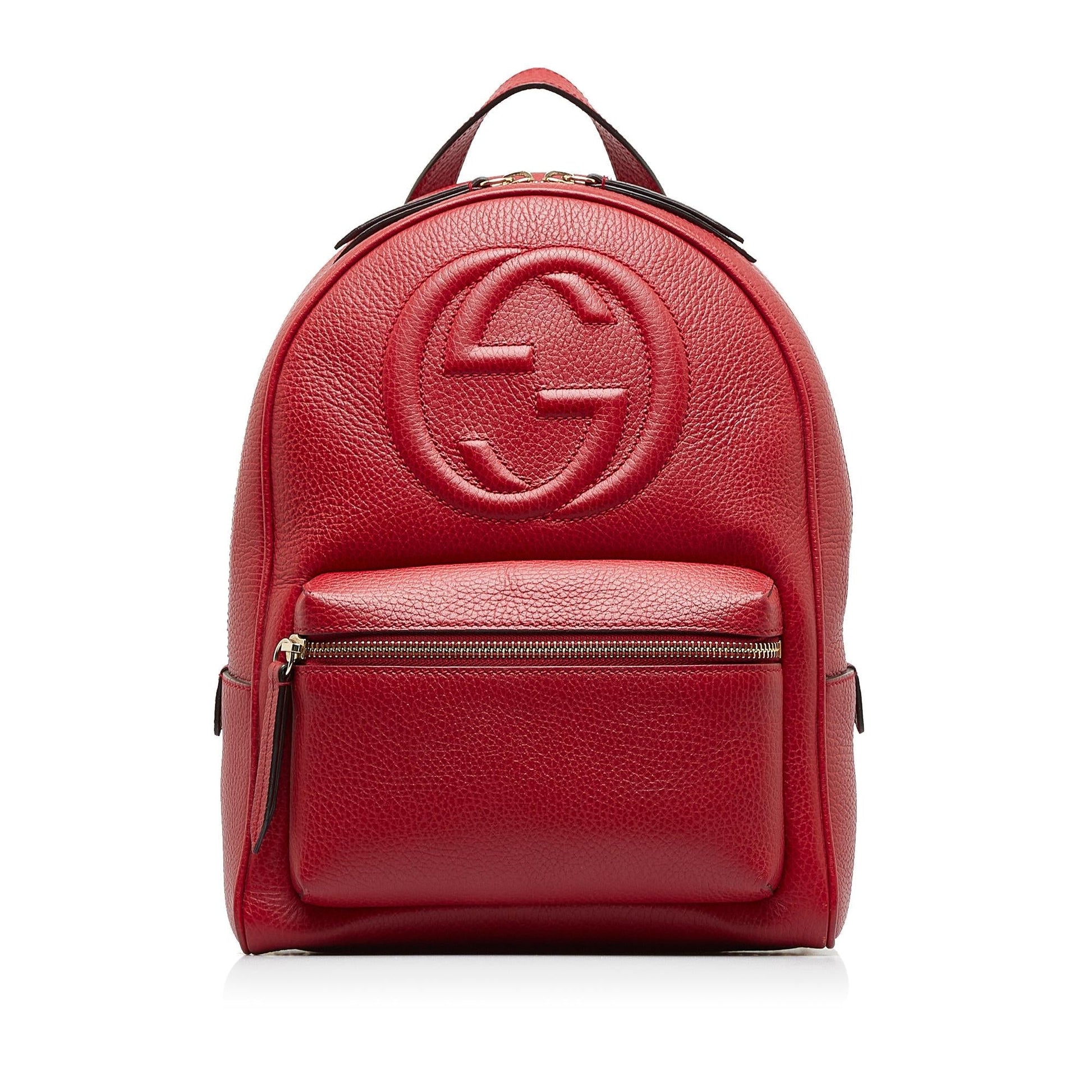 Gucci Soho Backpack SHG-r3onZT Calf Red