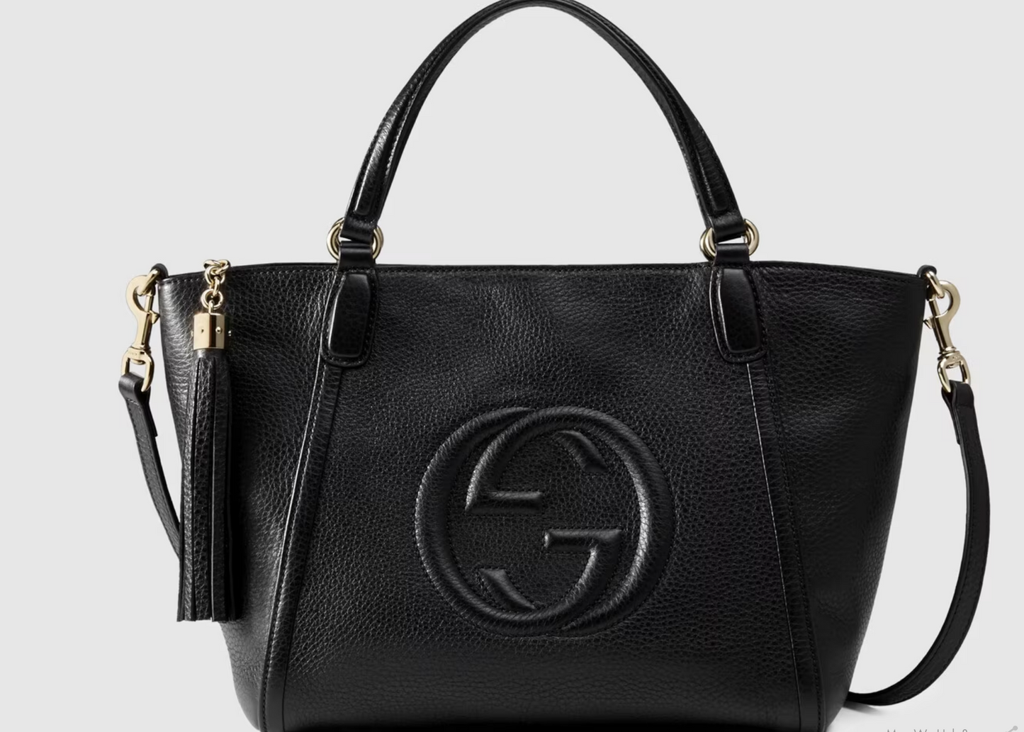 Gucci PEBBLED SOHO Leather Top Handle Travel Bag