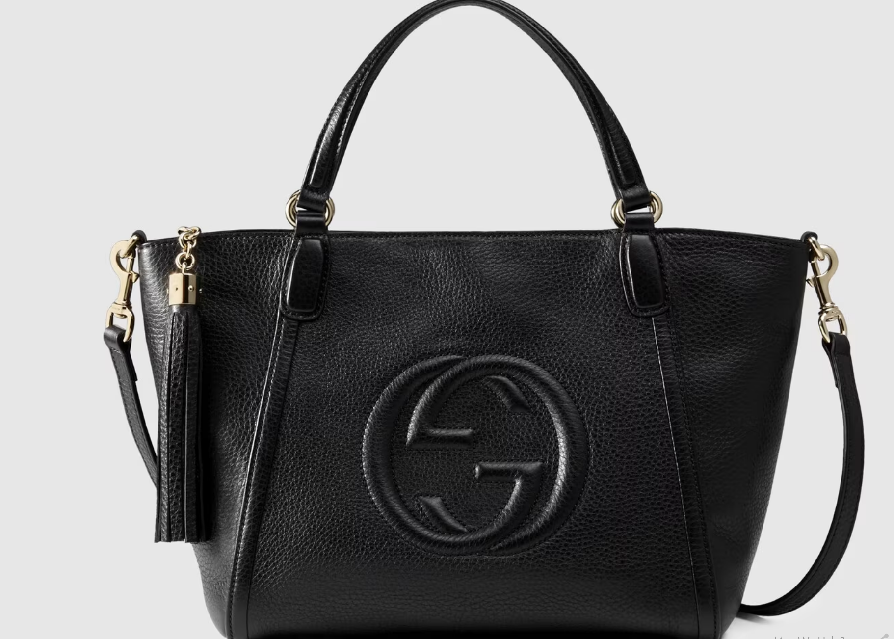 Gucci PEBBLED SOHO Leather Top Handle Travel Bag