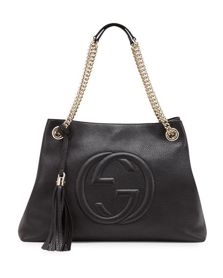 Gucci SOHO STRAP Leather Chain Tote Bag