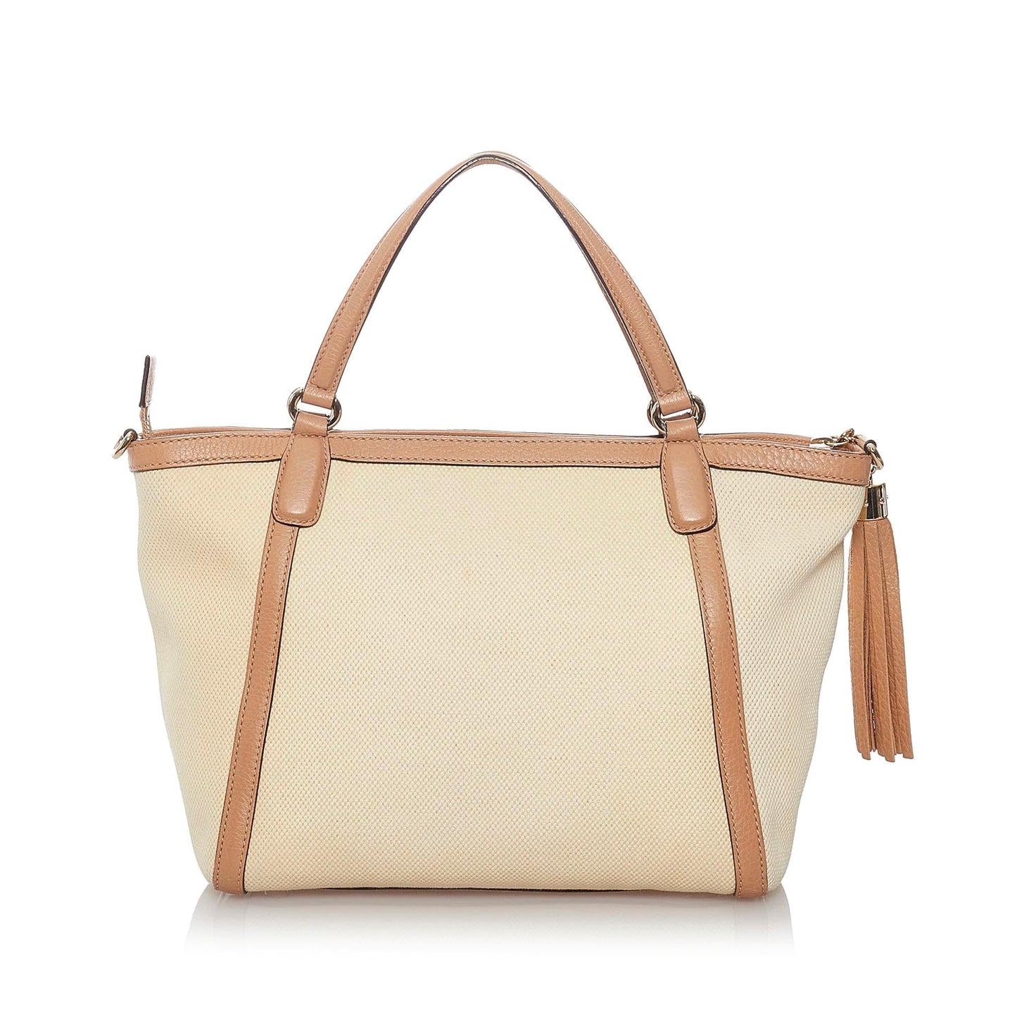 Gucci Soho Cellarius SHG Canvas White Brown Satchel Bag