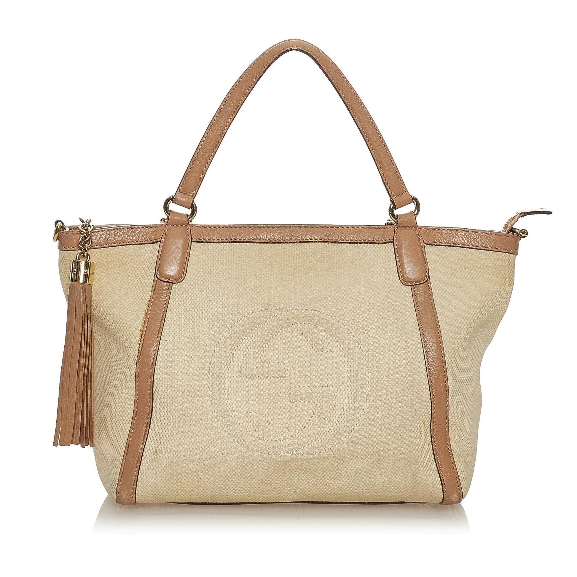 Gucci Soho Cellarius SHG Leather Calf White Brown Satchel Bag
