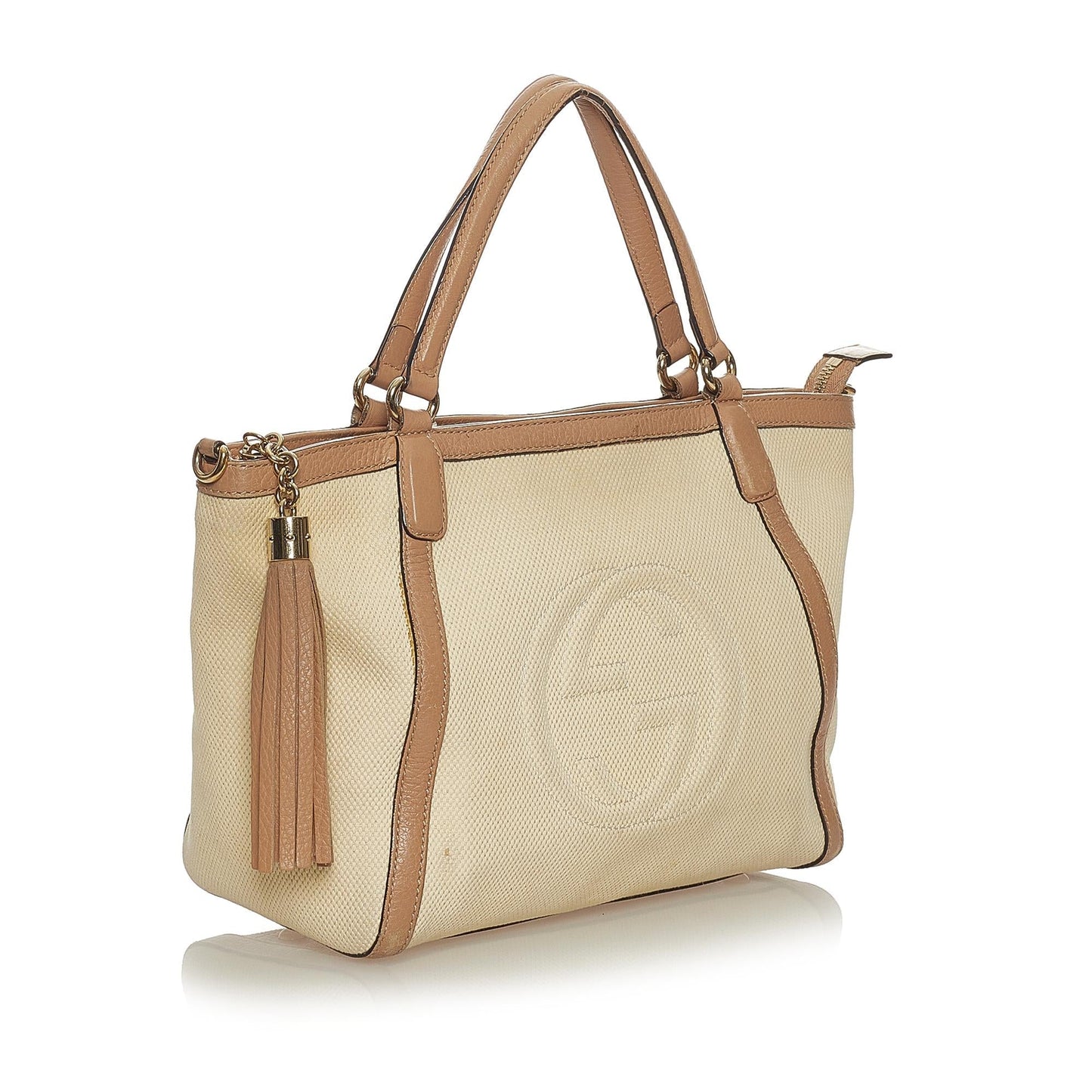 Gucci Soho Cellarius SHG Leather Calf White Brown Satchel Bag