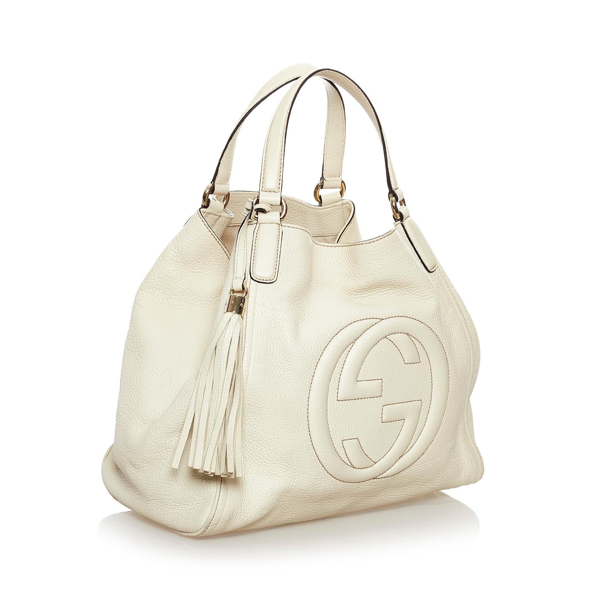 Gucci Soho Cellarius SHG Leather Calf White Tote Bag