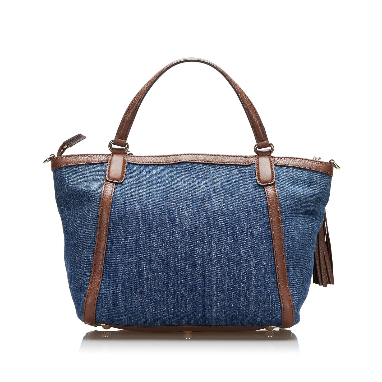 Gucci Soho Cellarius SHG-ROjYdo Denim Blue Satchel Bag