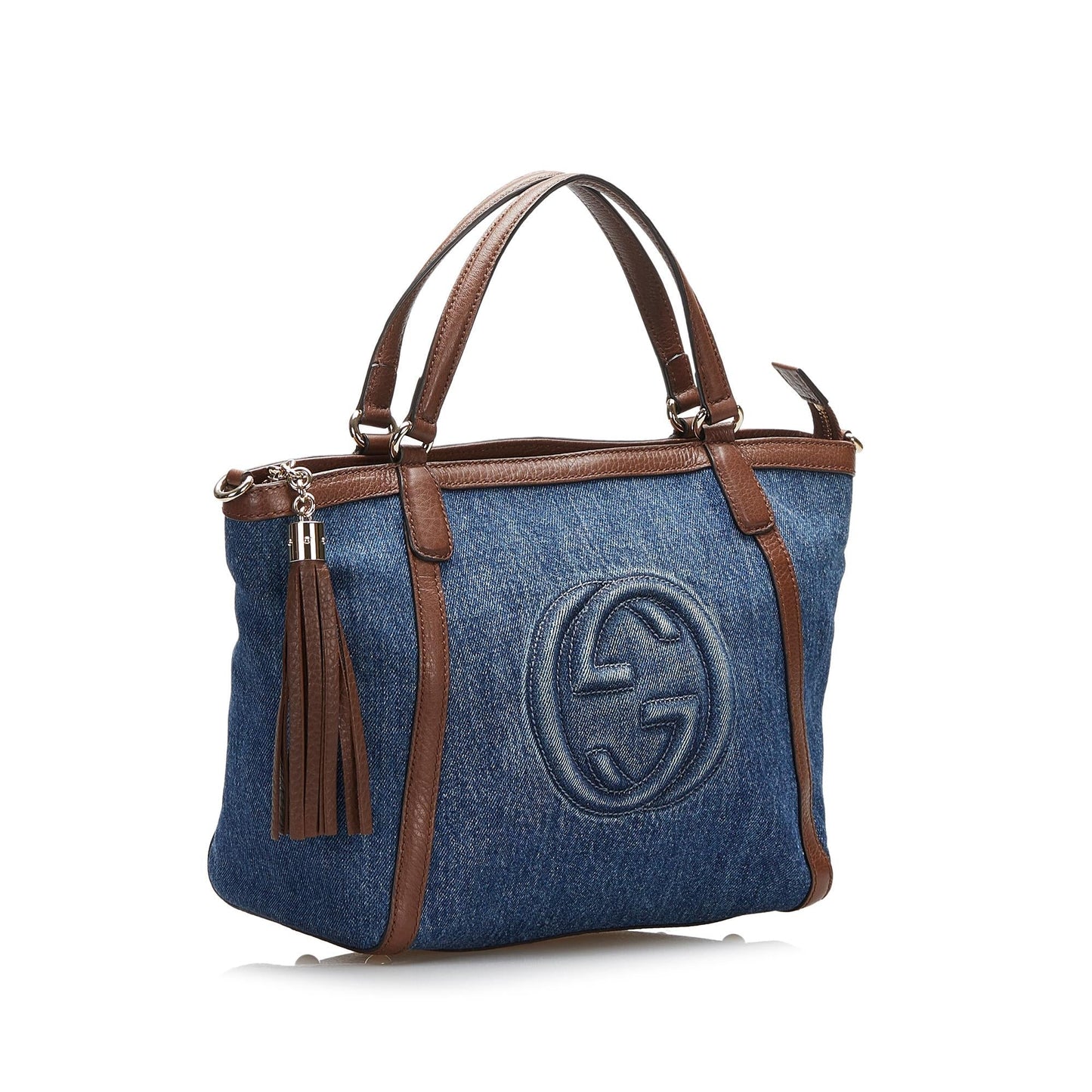 Gucci Soho Cellarius SHG-ROjYdo Denim Blue Satchel Bag