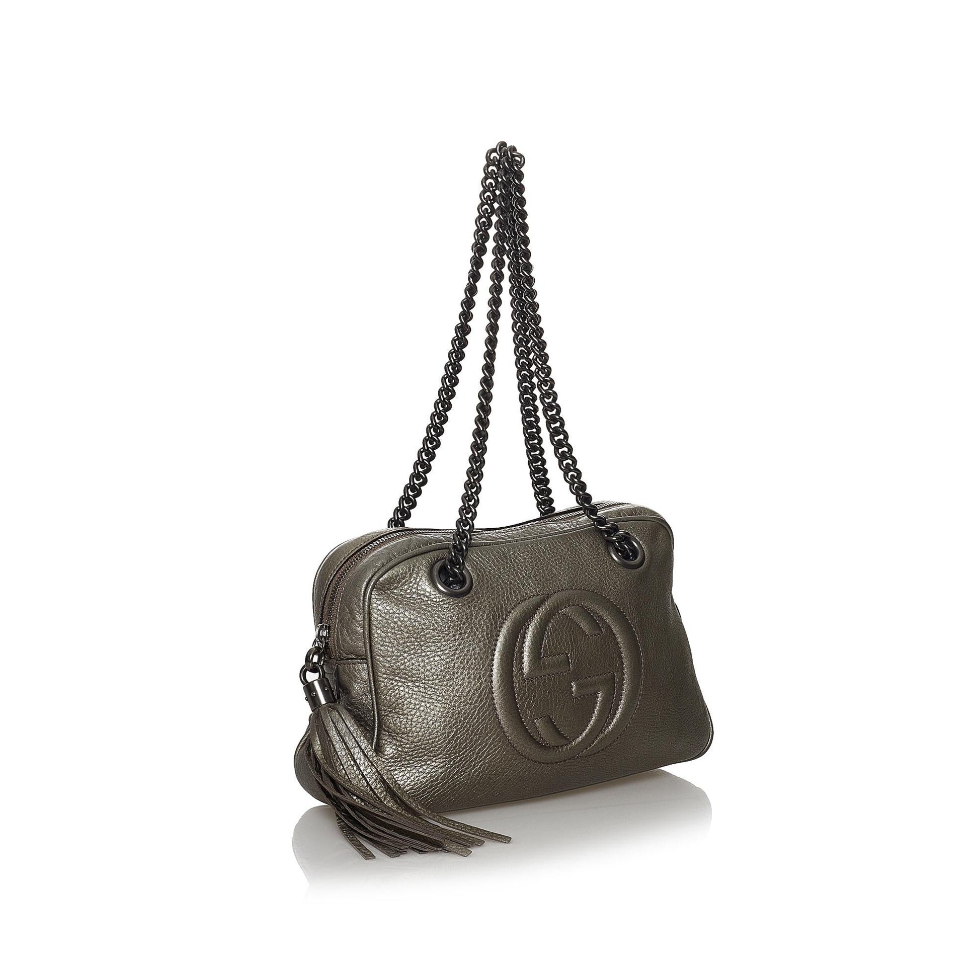 Gucci Soho SHG Leather Calf Grey Chain Shoulder Bag