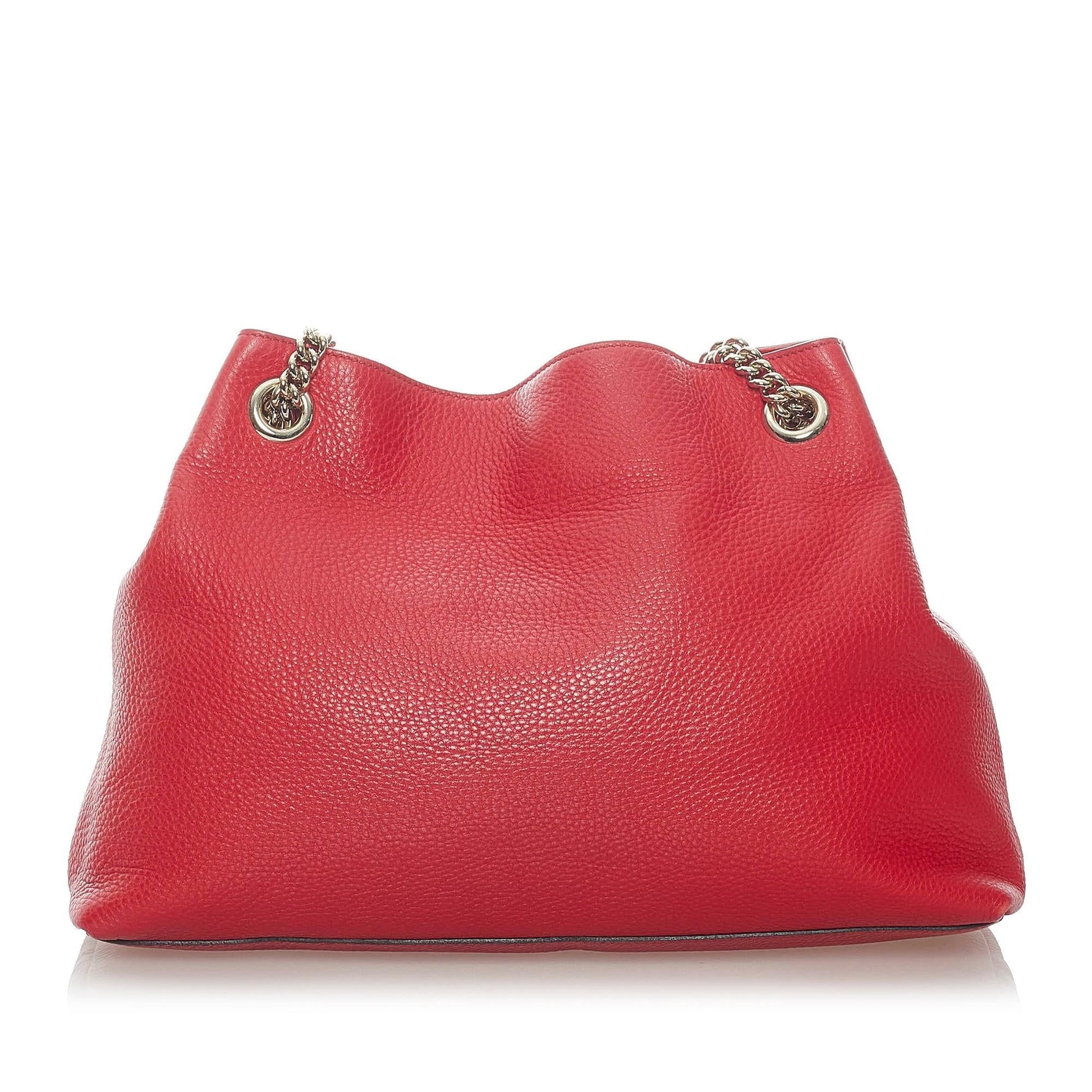 Gucci Soho SHG Leather Calf Red Chain Shoulder Bag