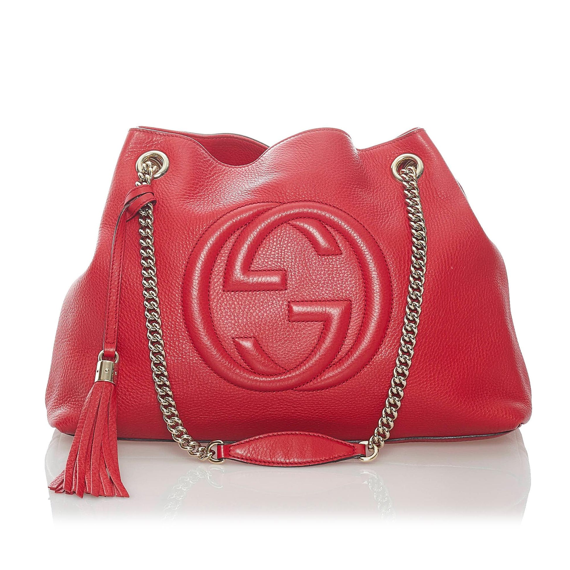 Gucci Soho SHG Leather Calf Red Chain Shoulder Bag
