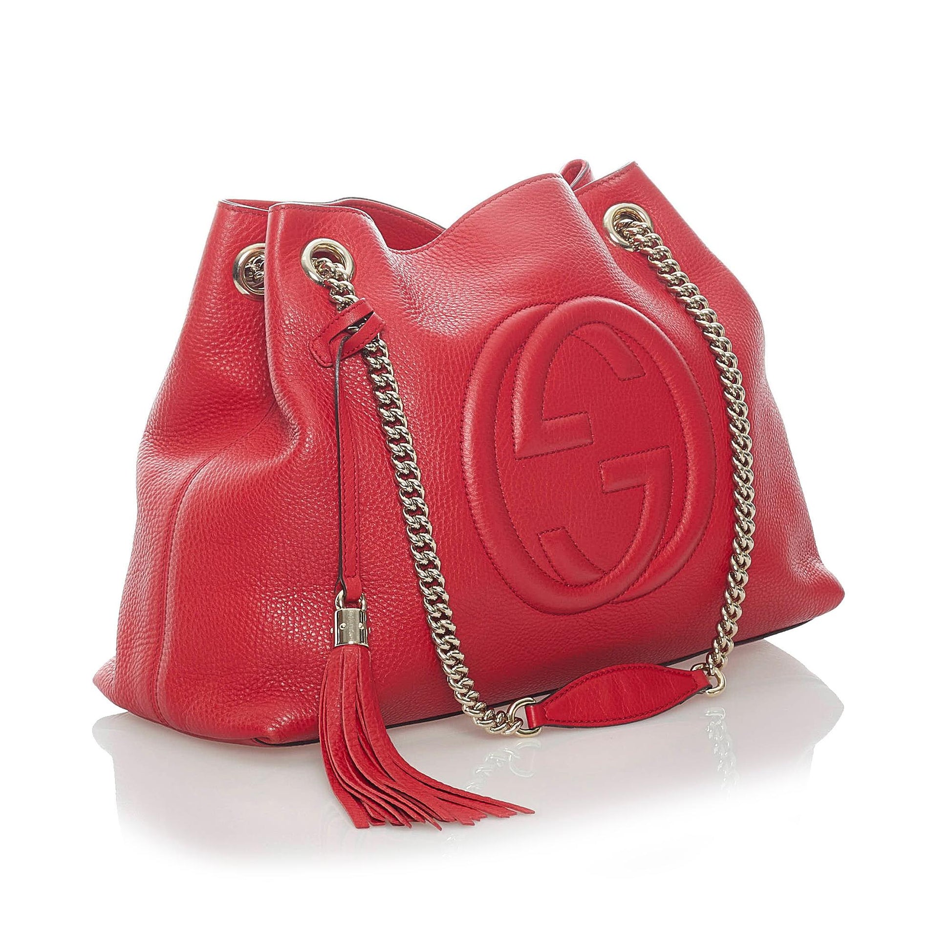 Gucci Soho SHG Leather Calf Red Chain Shoulder Bag