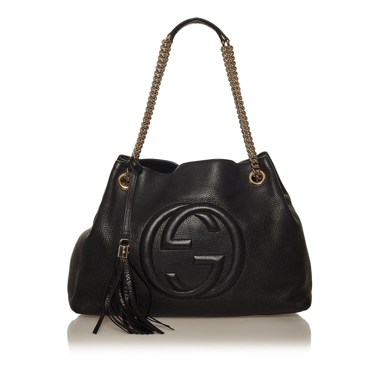 Gucci Soho SHG Leather Calf Black Chain Tote Bag