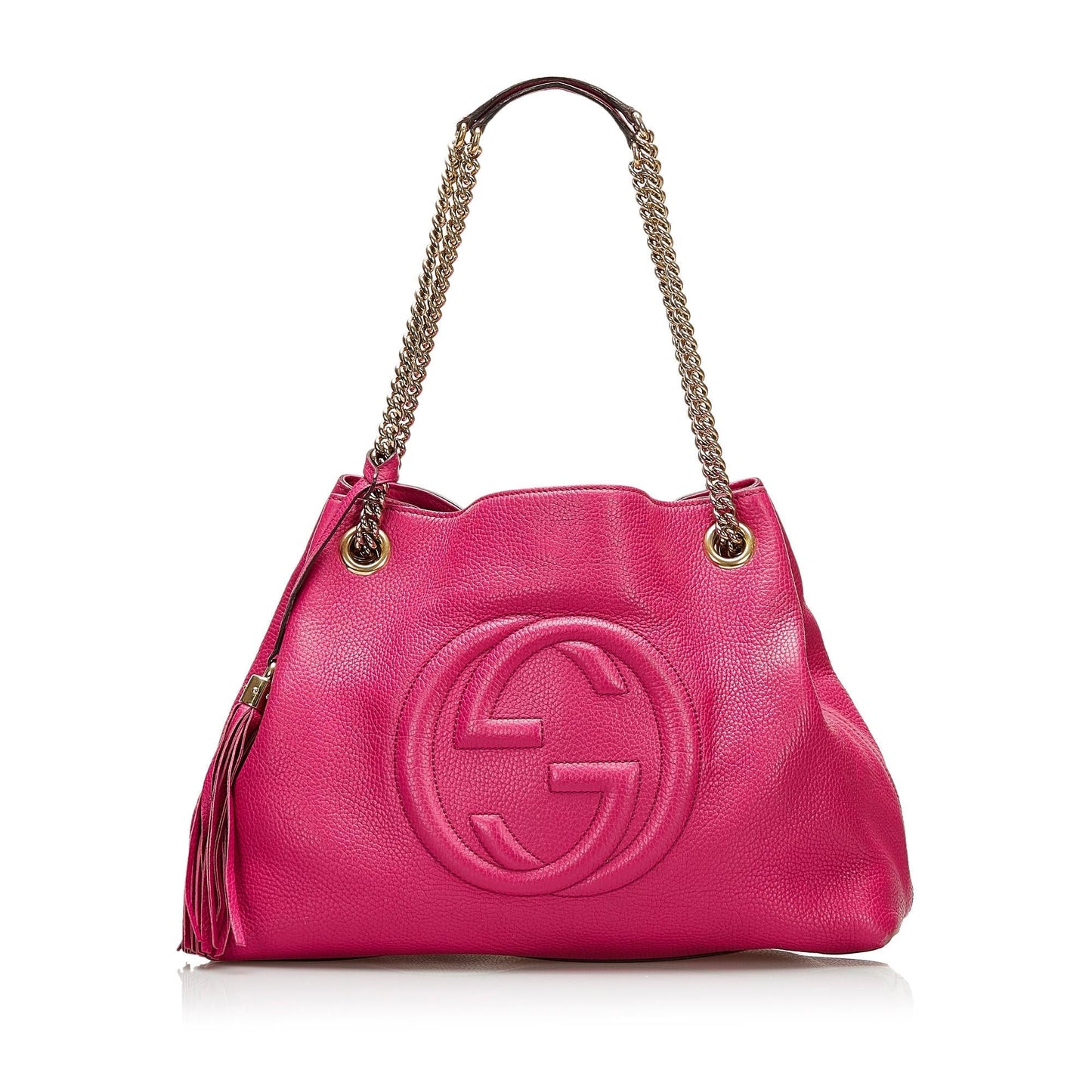 Gucci Soho SHG Leather Calf Pink Chain Tote Bag Bag Shg